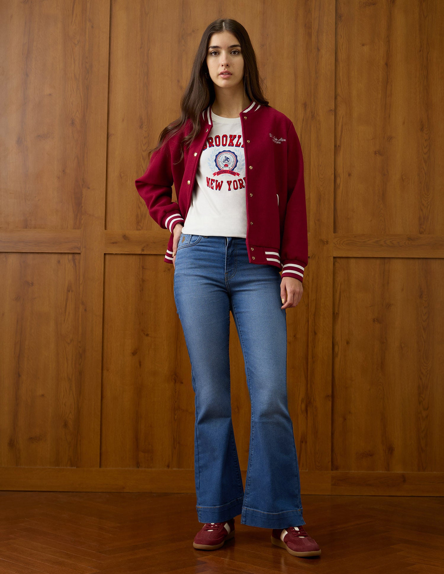 High Rise Flared Fit Jeans Blue - U.S. POLO ASSN. | Large