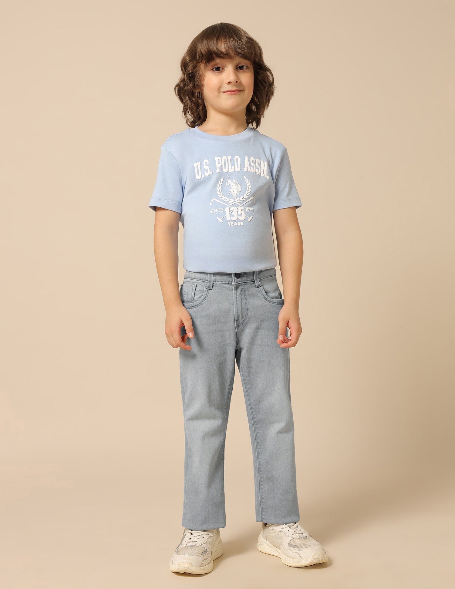 Boys Whiskered Relaxed Fit Jeans Grey - U.S. POLO ASSN. | Large
