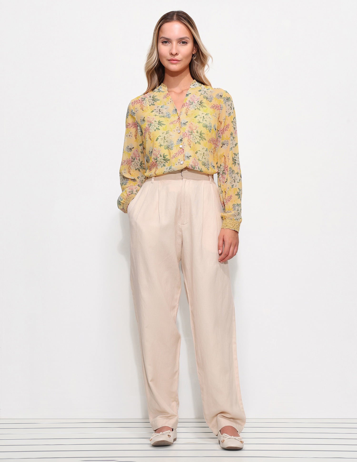 Floral Printed Regular Fit Top Yellow - U.S. Polo Assn. India | Large