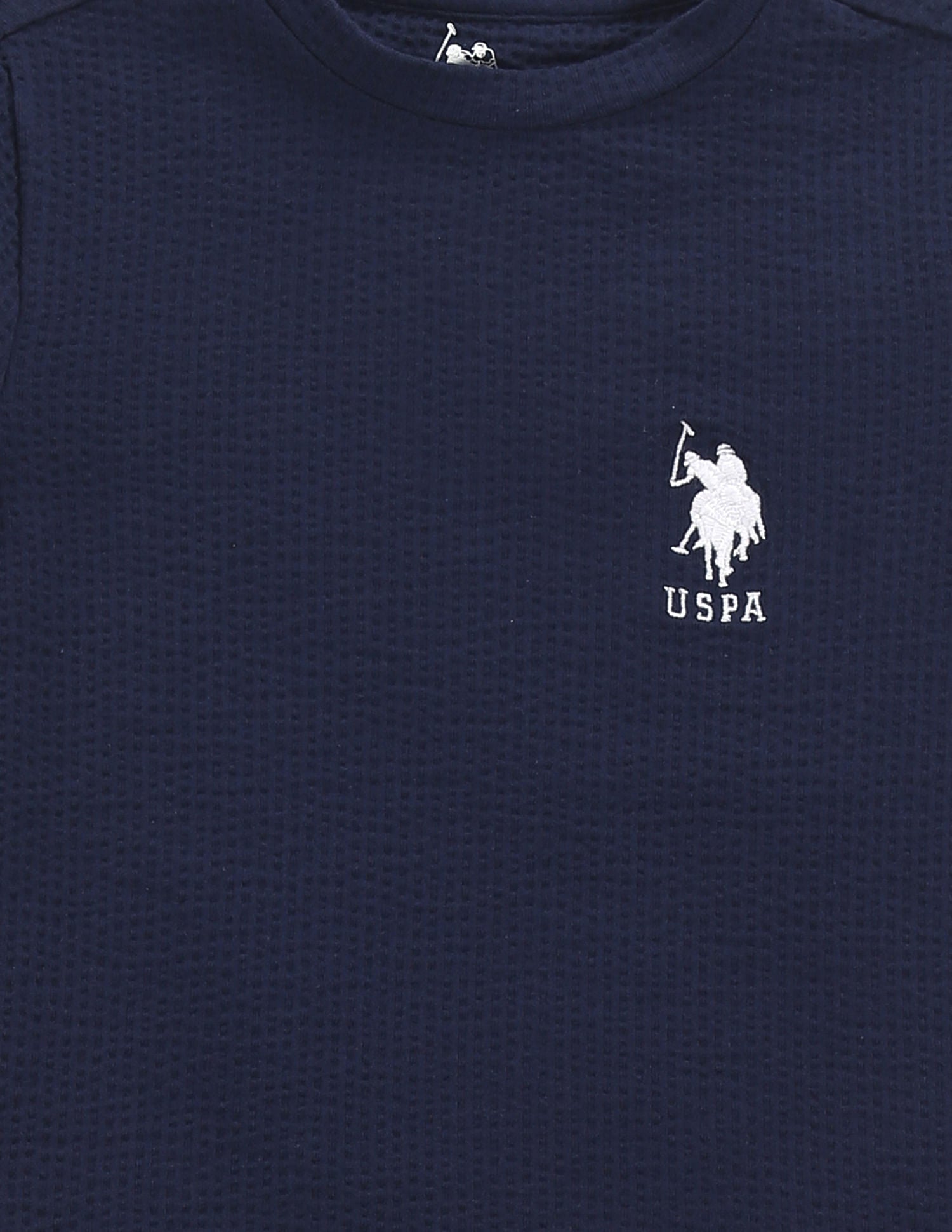 Boys Logo Textured T-Shirt Navy - U.S. POLO ASSN. | Large