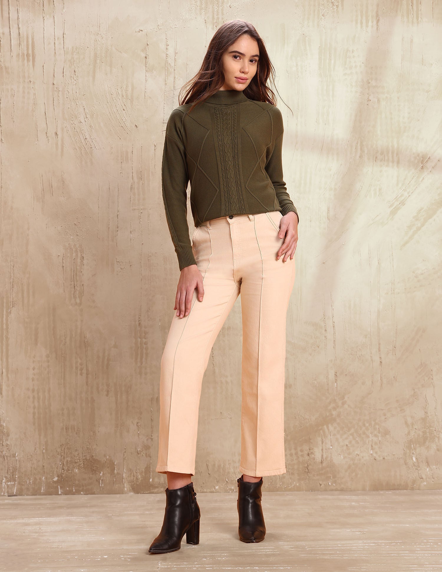 Patterned Knit Regular Fit Sweater Green - U.S. POLO ASSN. | Large