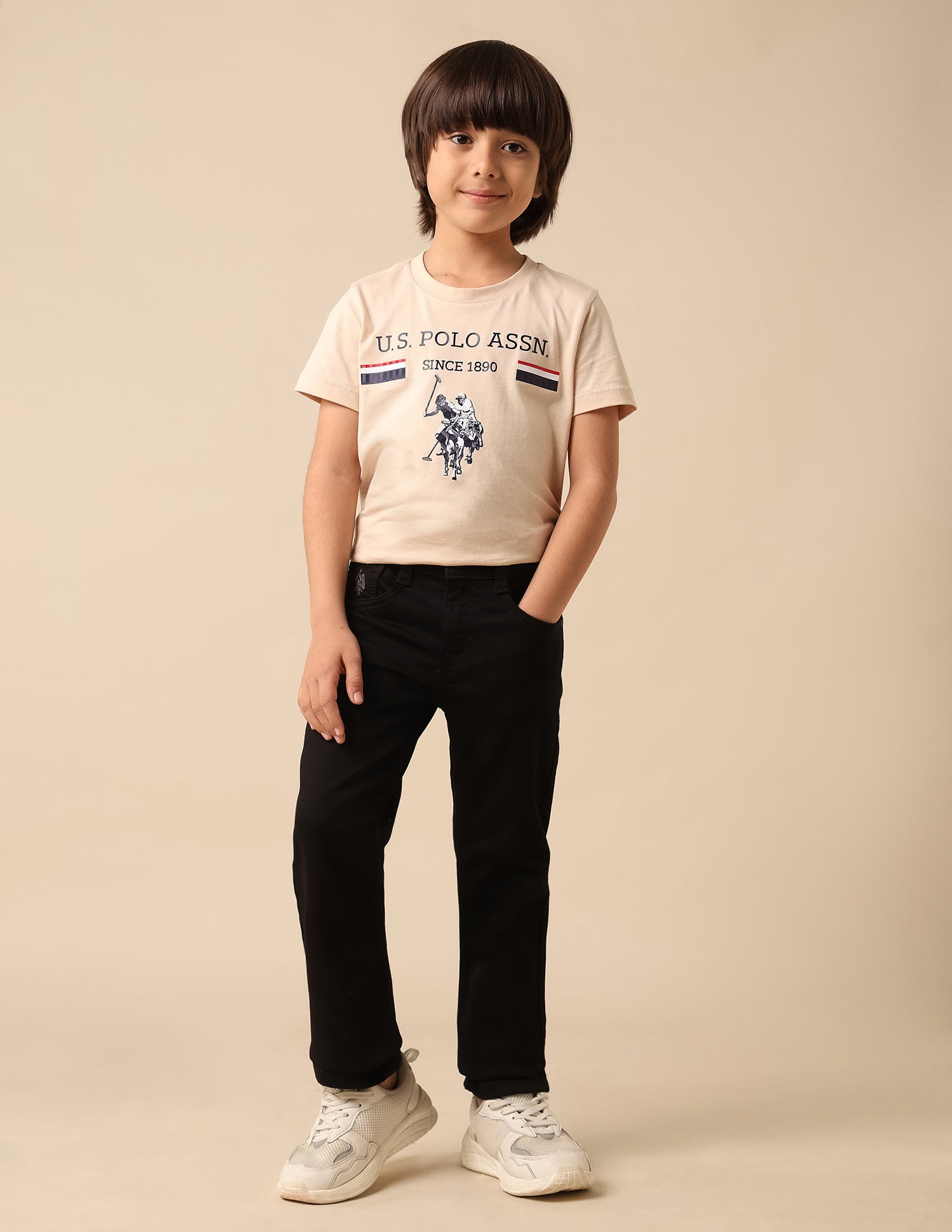 Boys Mid Rise Relaxed Fit Jeans Black - U.S. POLO ASSN. | Large