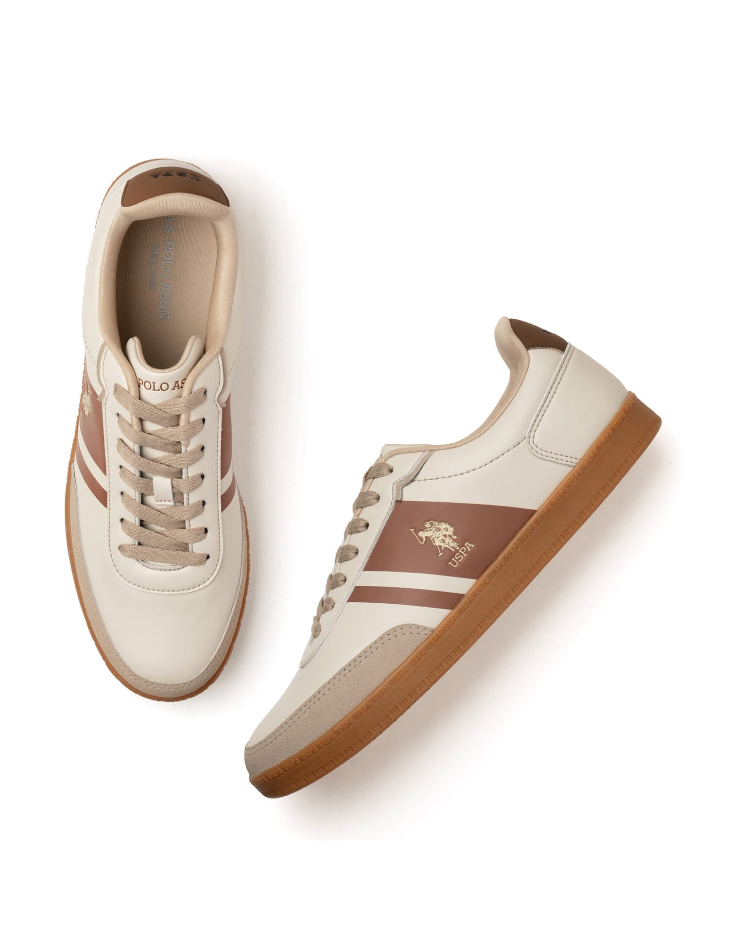 Men Hilton Colourblocked Sneakers Beige - U.S. Polo Assn. India | Large