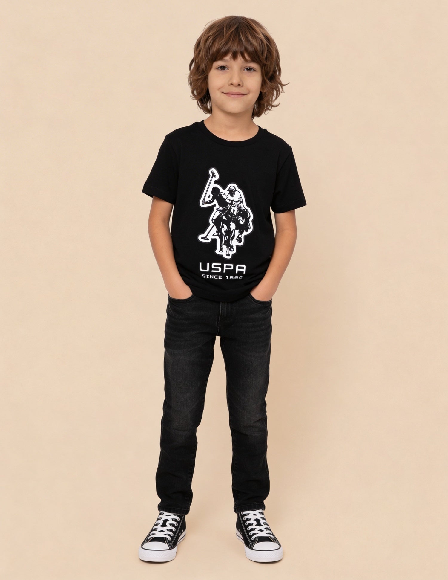 Graphic Brand Printed Regular Fit T-Shirt Black - U.S. Polo Assn. India | Large