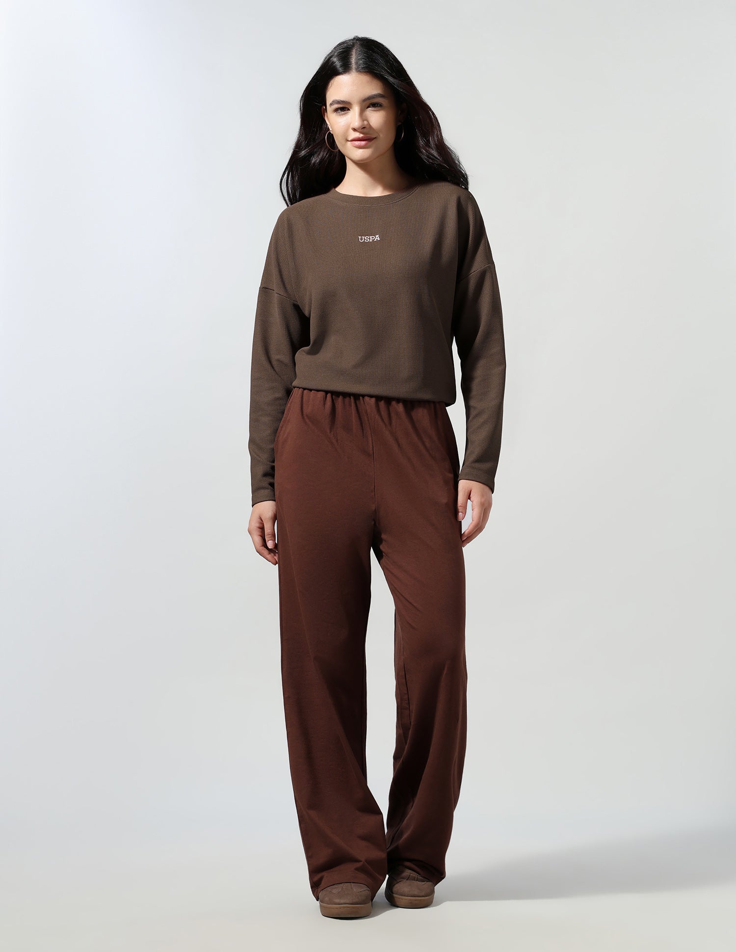 Solid Regular Fit T-Shirt Brown - U.S. Polo Assn. India | Large