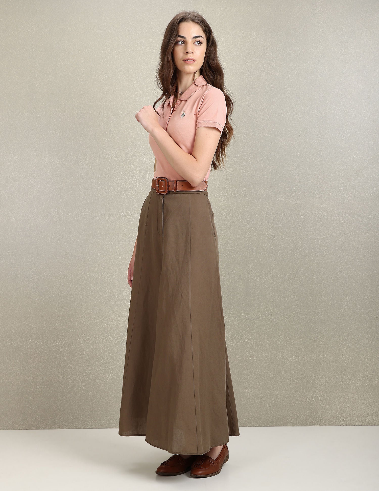 Solid Slim Polo Shirt Peach - U.S. POLO ASSN. | Large