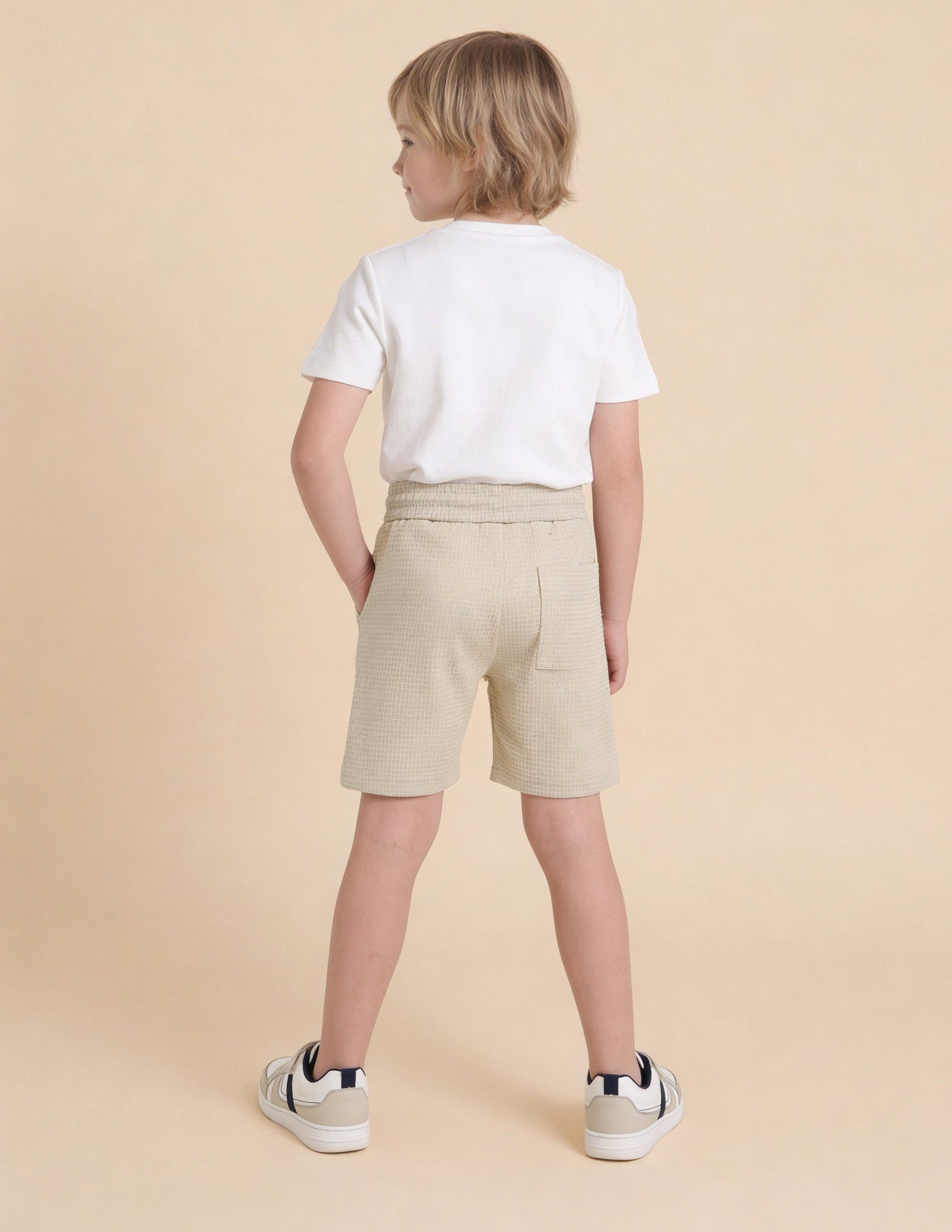 Textured Regular Fit Shorts Beige - U.S. Polo Assn. India | Large