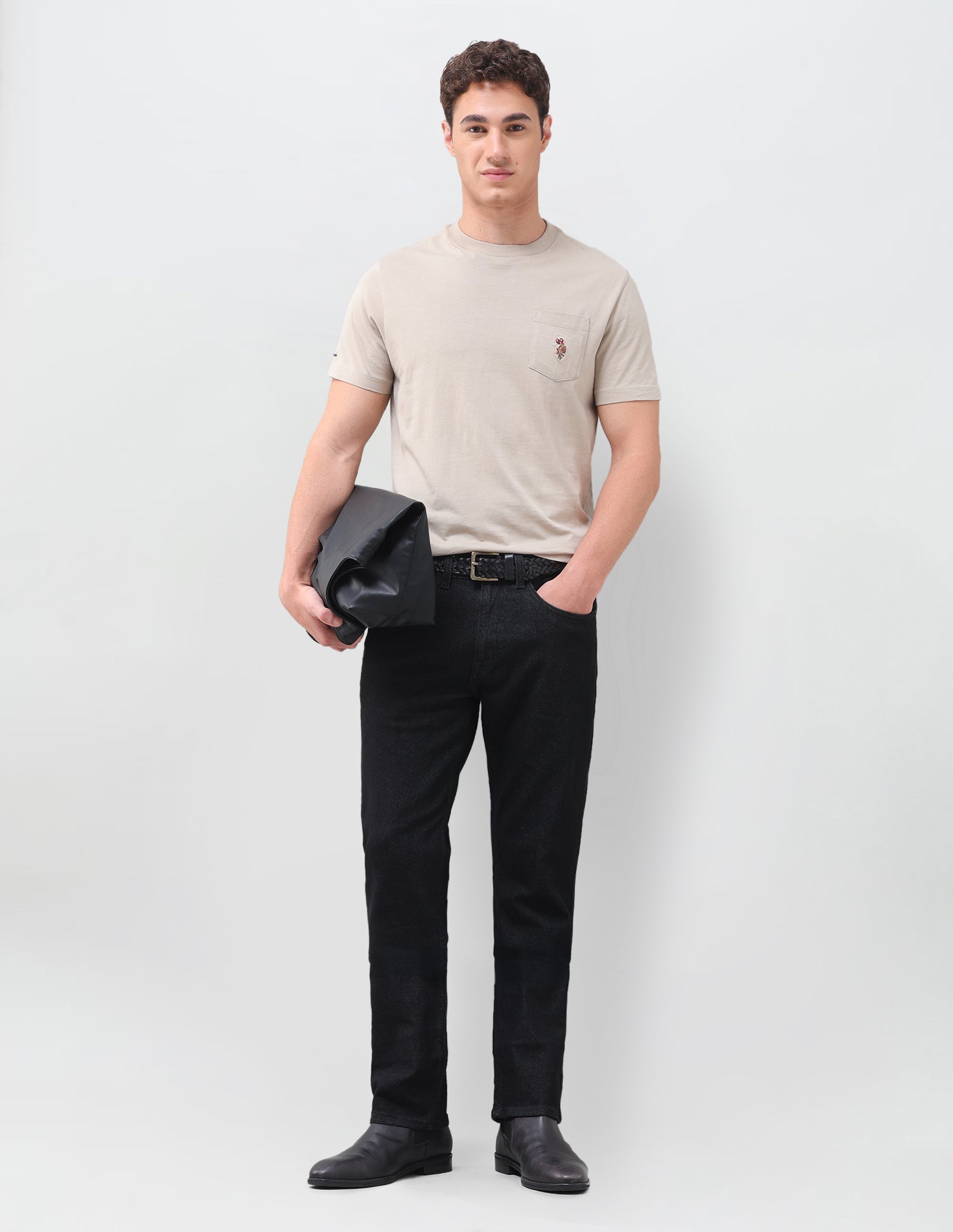 Harold Slim Straight Fit Black Jeans Black - U.S. Polo Assn. India | Large
