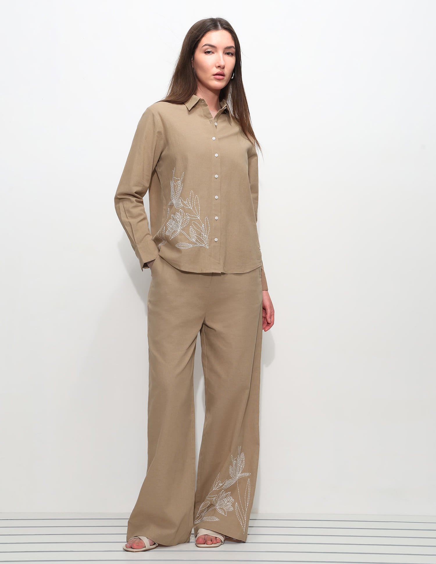 Relaxed Fit Floral Shirt Beige - U.S. Polo Assn. India | Large