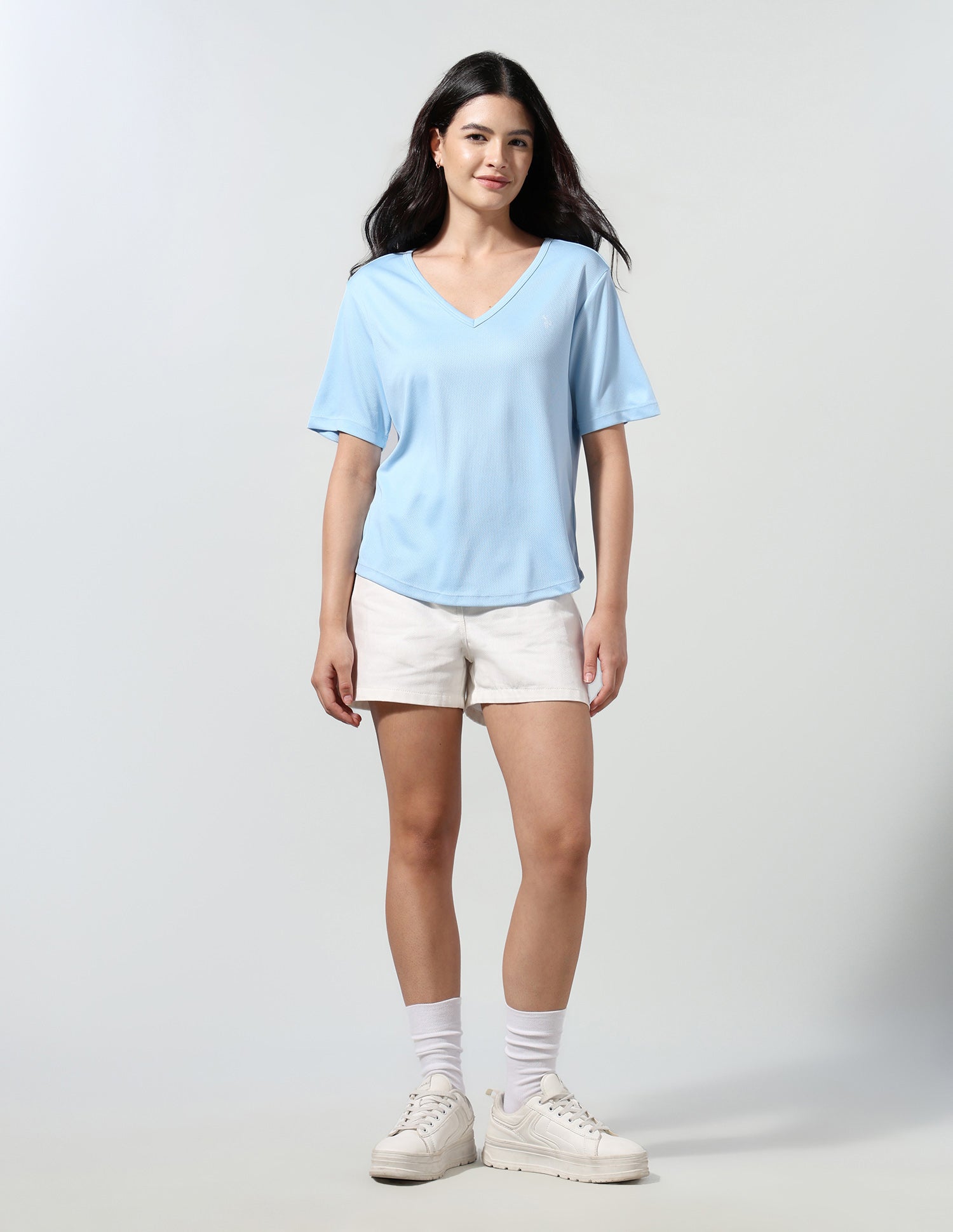 Solid Fitted T-Shirt Light Blue - U.S. Polo Assn. India | Large
