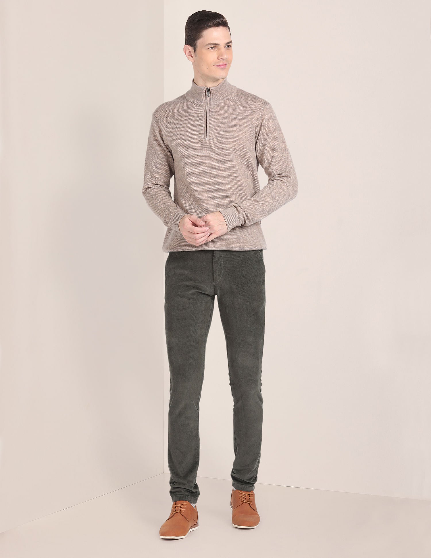 Cotton Stretch Corduroy Trousers Olive - U.S. POLO ASSN. | Large