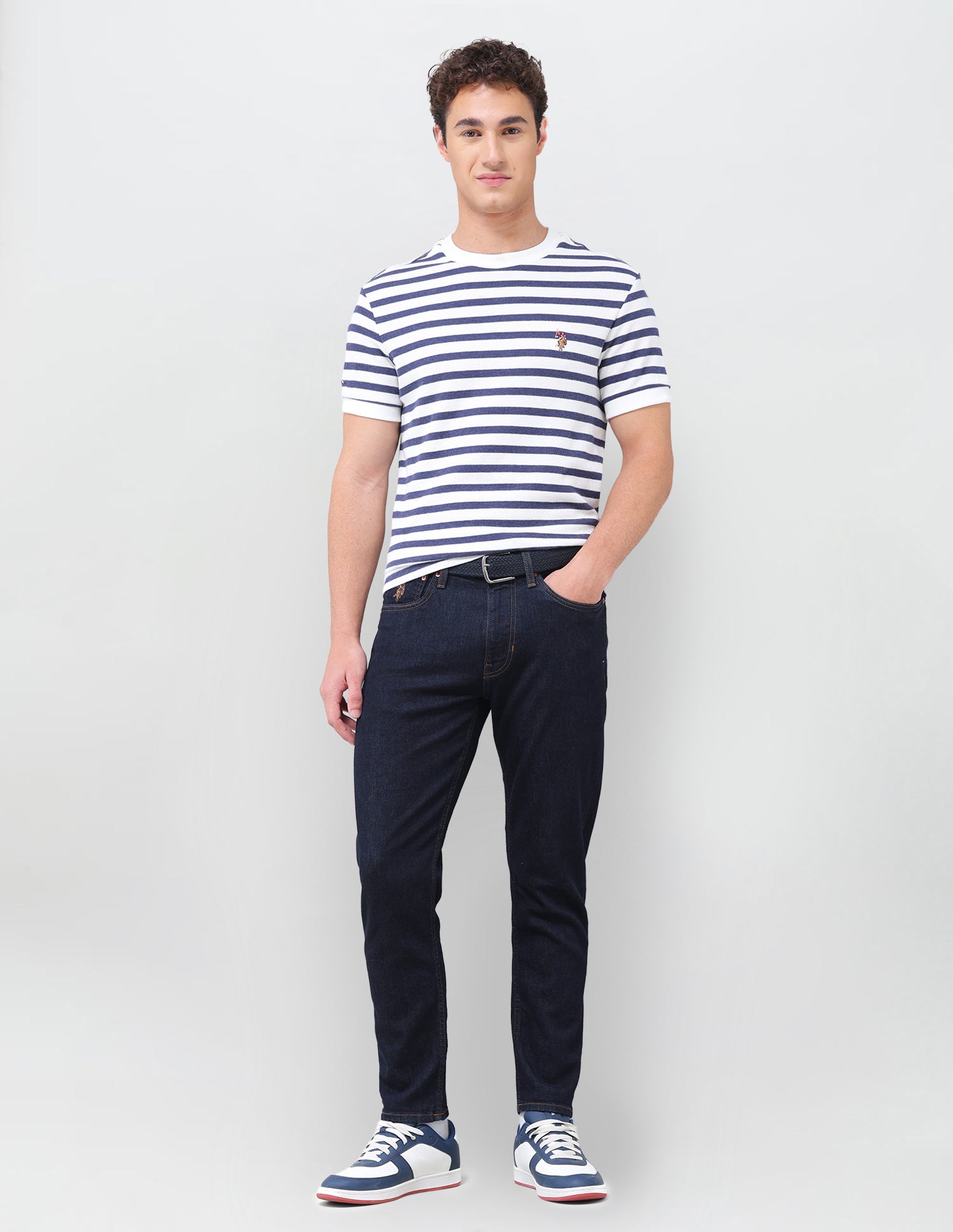Cole Comfort Cropped Fit Blue Jeans Rinse Blue - U.S. Polo Assn. India | Large