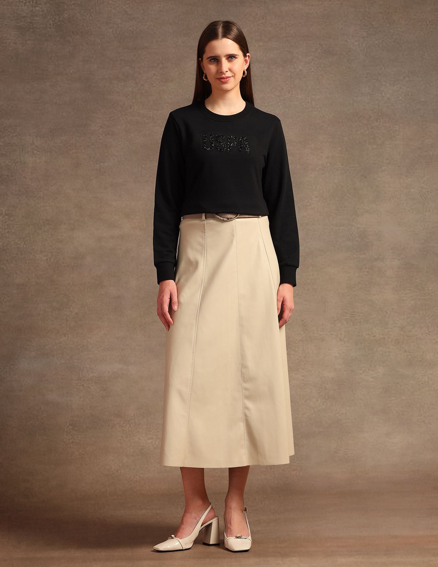 Drop Shoulder Appliqued Sweatshirt Black - U.S. POLO ASSN. | Large