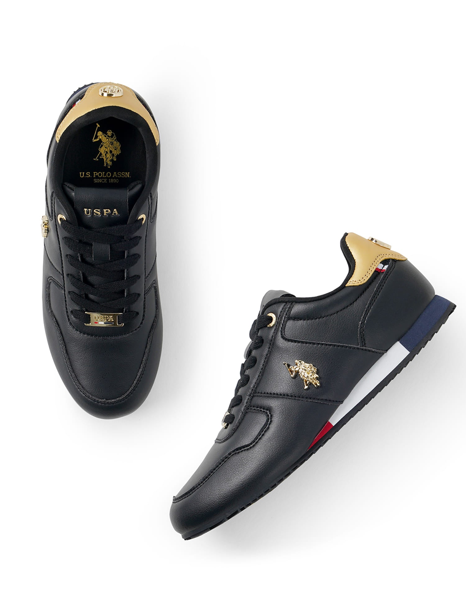 Women Lace Ups Logo Sorrento 2.0 Sneakers Black - U.S. Polo Assn. India | Large