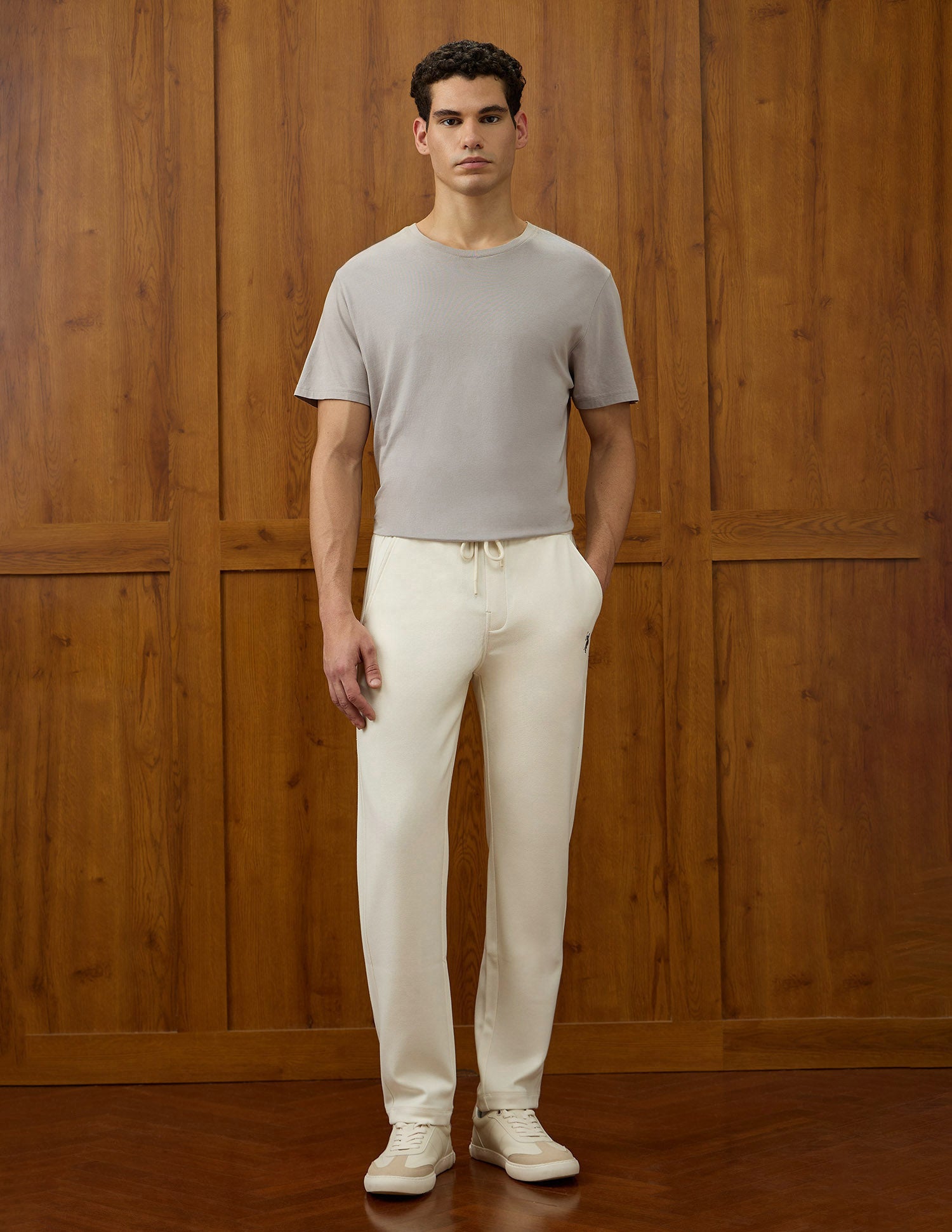 Textured Equestrian Aisle Theater Track Pants Off White - U.S. POLO ASSN. | Large