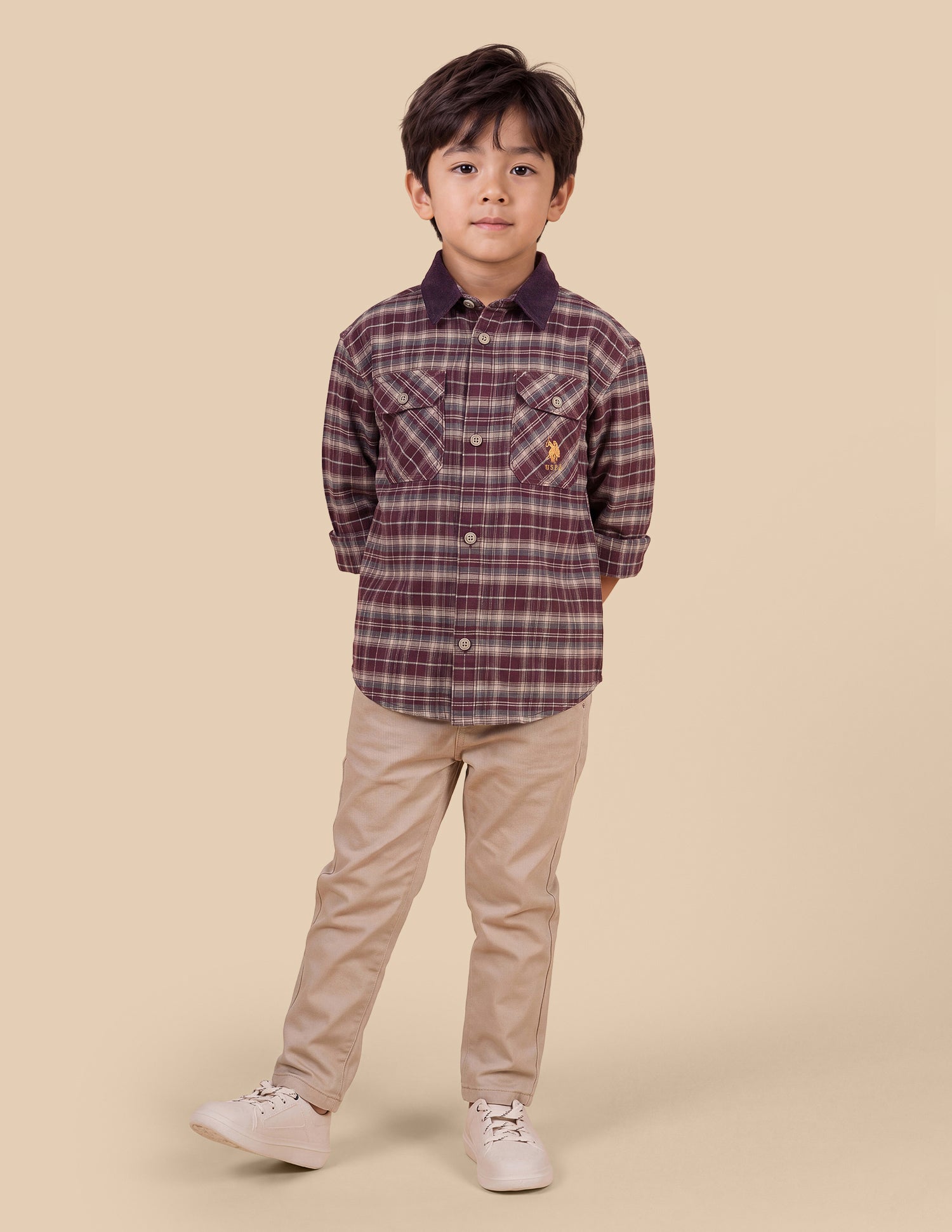 Plaid Checked Twill Shirt Brown - U.S. Polo Assn. India | Large