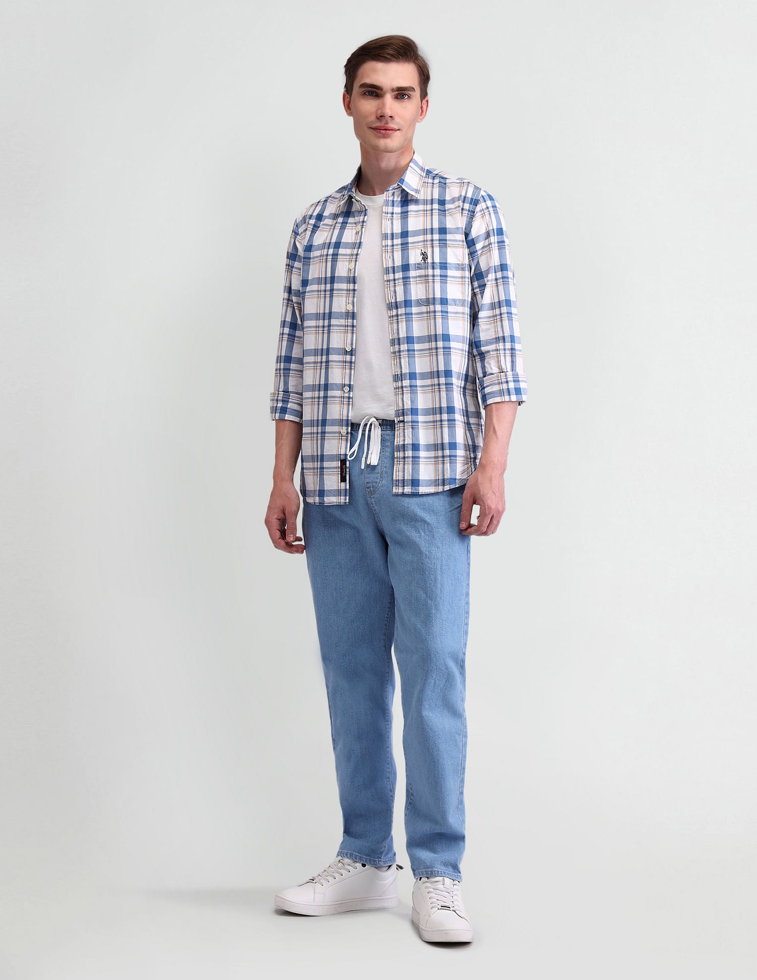 Slim Fit Blue Jogger Jeans Blue - U.S. POLO ASSN. | Large