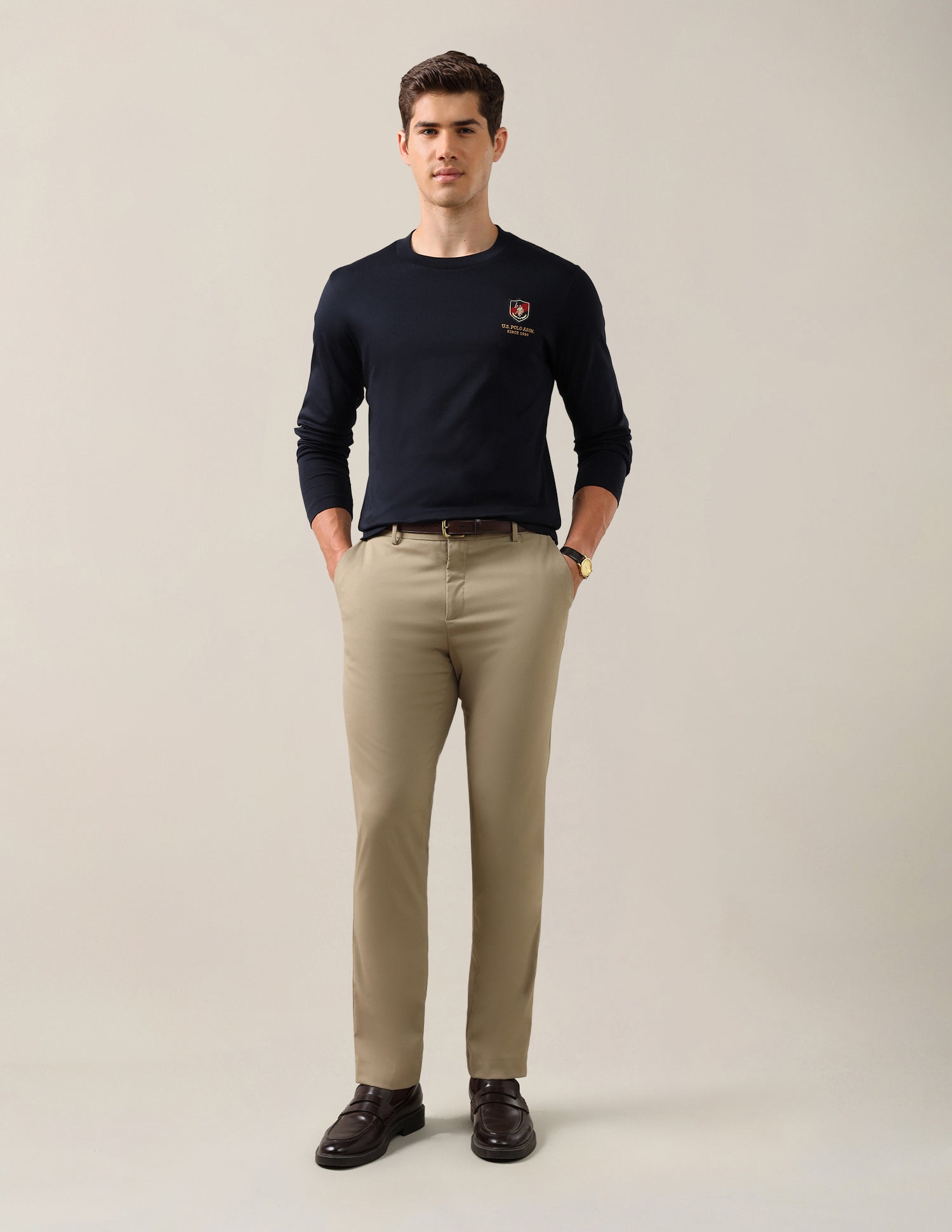 Solid Slim Fit T-Shirt Navy - U.S. Polo Assn. India | Large