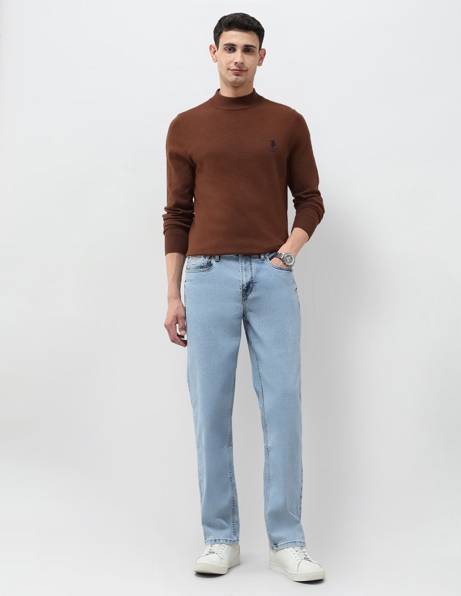 Shawn Relaxed Fit Blue Jeans Light Indigo - U.S. POLO ASSN. | Large