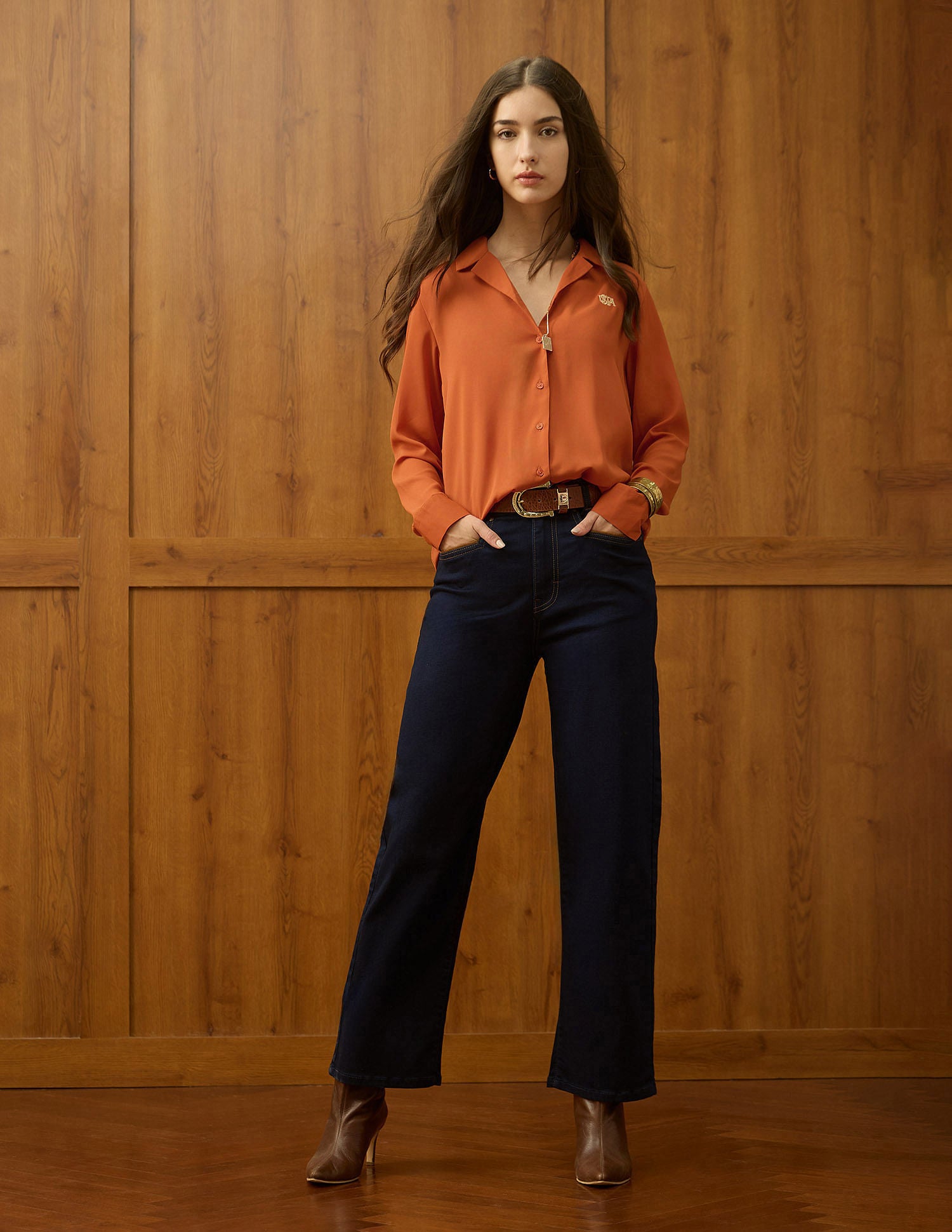 Regular Fit Solid Shirt Rust - U.S. POLO ASSN. | Large