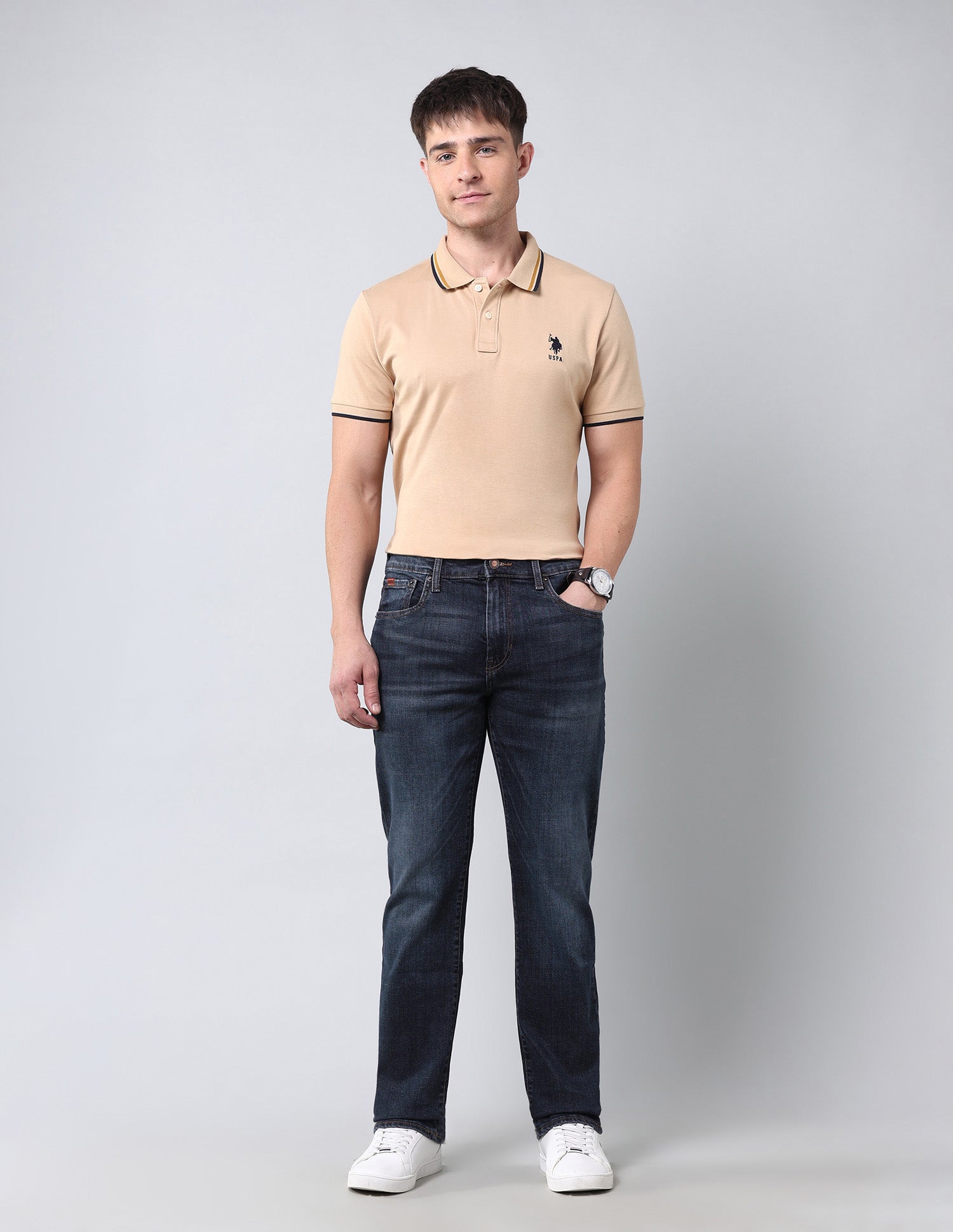 Mid Rise Harold Slim Straight Fit Jeans Blue - U.S. Polo Assn. India | Large