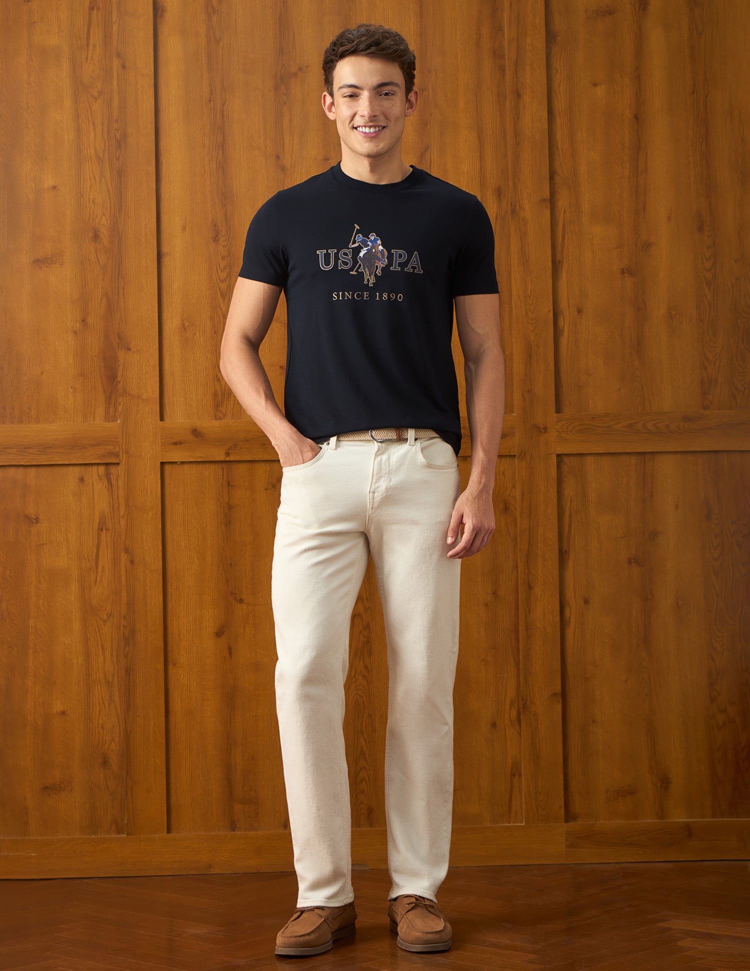 Brand Printed Slim Fit T-Shirt Navy - U.S. Polo Assn. India | Large