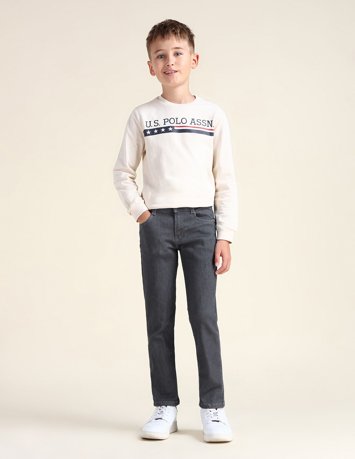 Slim Fit Rinsed Jeans Light Grey - U.S. POLO ASSN. | Large