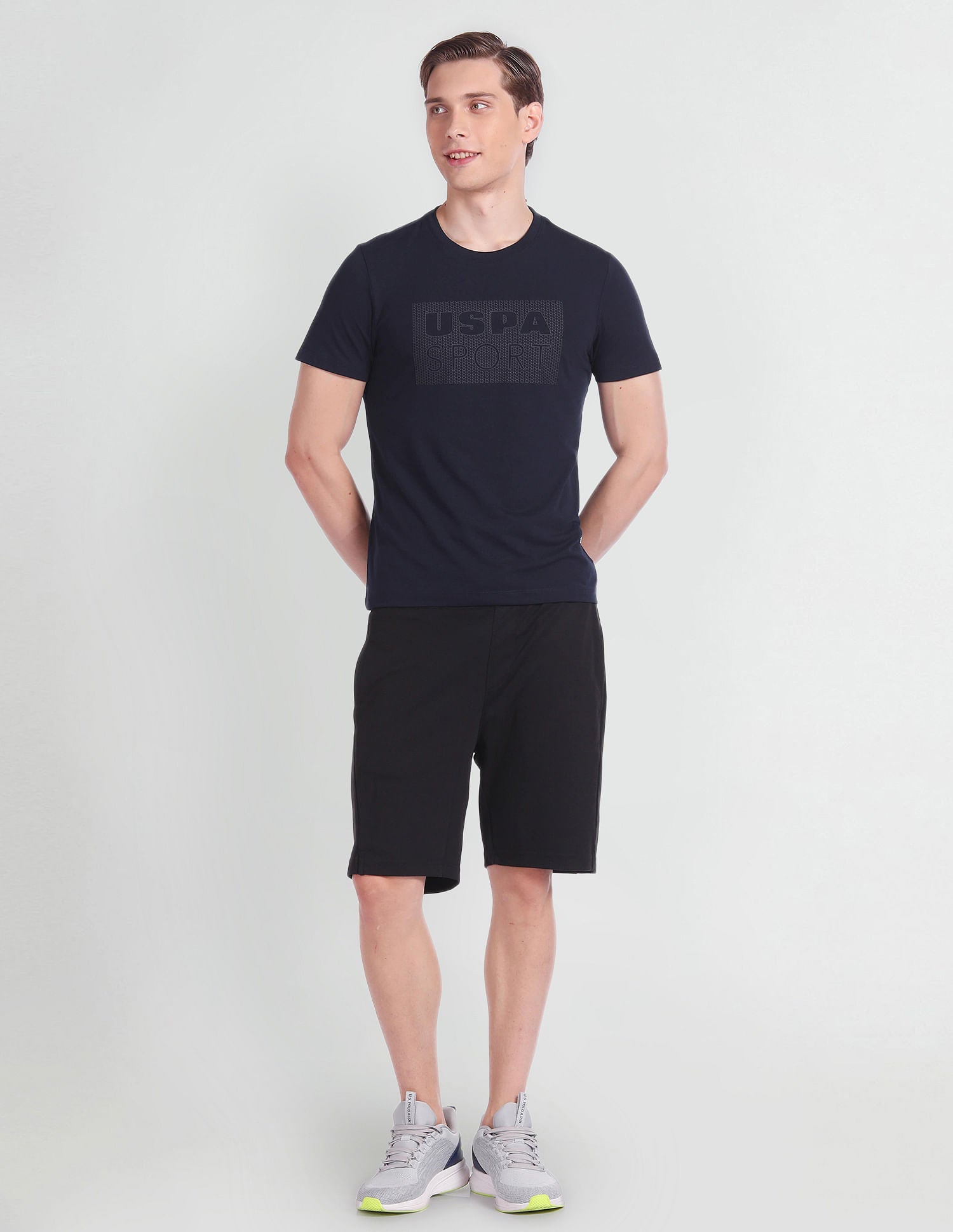 Brand Print Stretch Active T-Shirt Navy - U.S. POLO ASSN. | Large