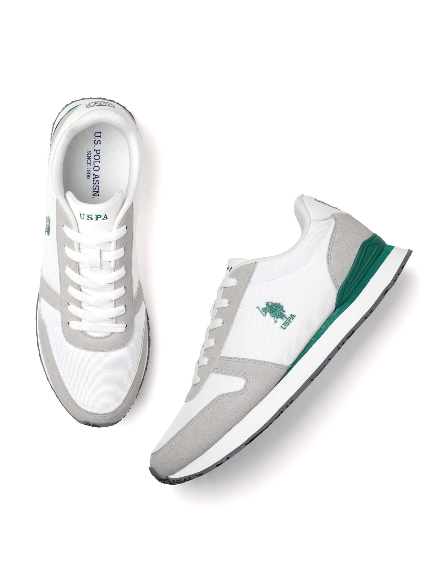 Men Tregon Suede Colourblocked Sneakers White - U.S. Polo Assn. India | Large