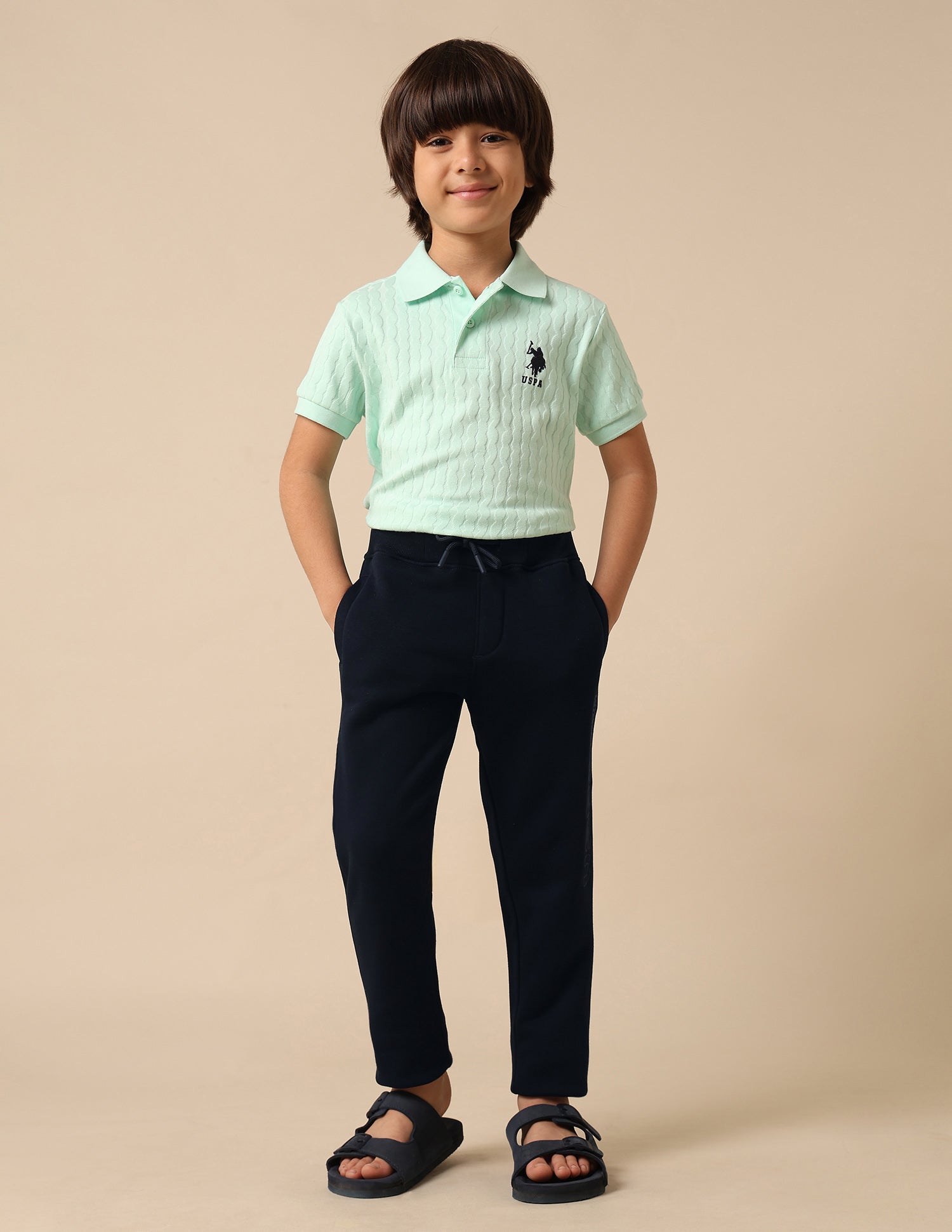 Solid Regular Fit Track Pants Navy - U.S. POLO ASSN. | Large