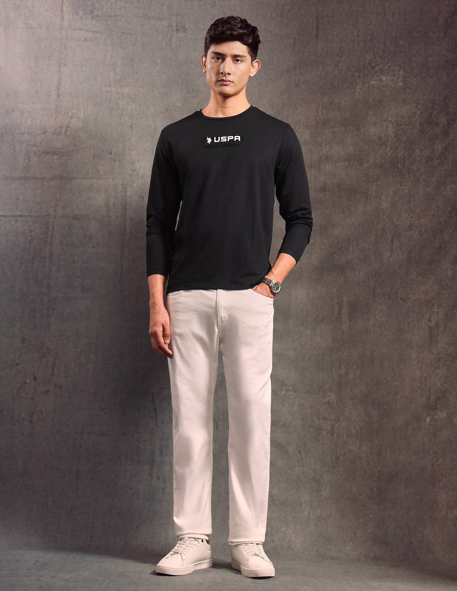 Solid Regular Fit T-shirt Black - U.S. POLO ASSN. | Large