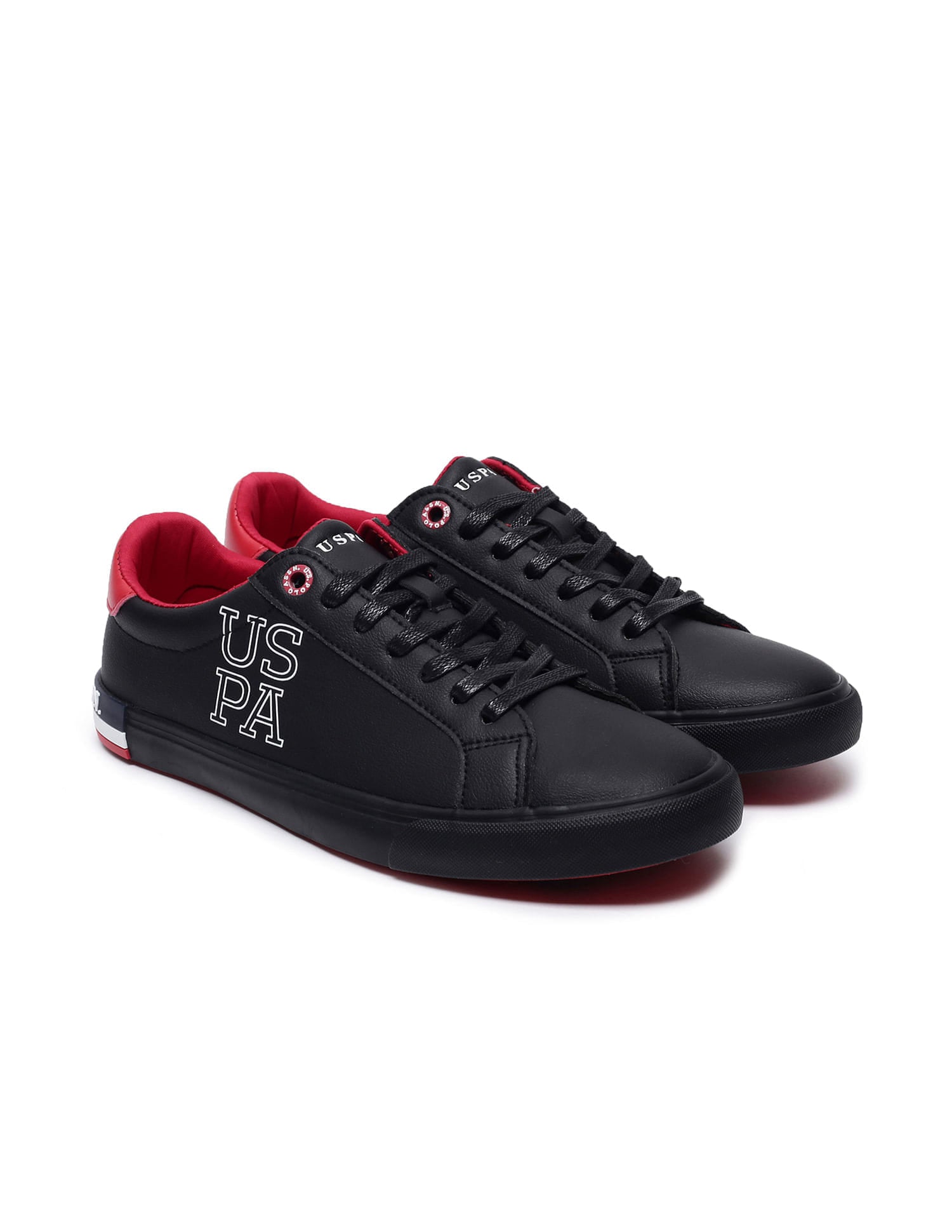 Men Panelled Logo Print Ramus Sneakers Black - U.S. Polo Assn. India | Large