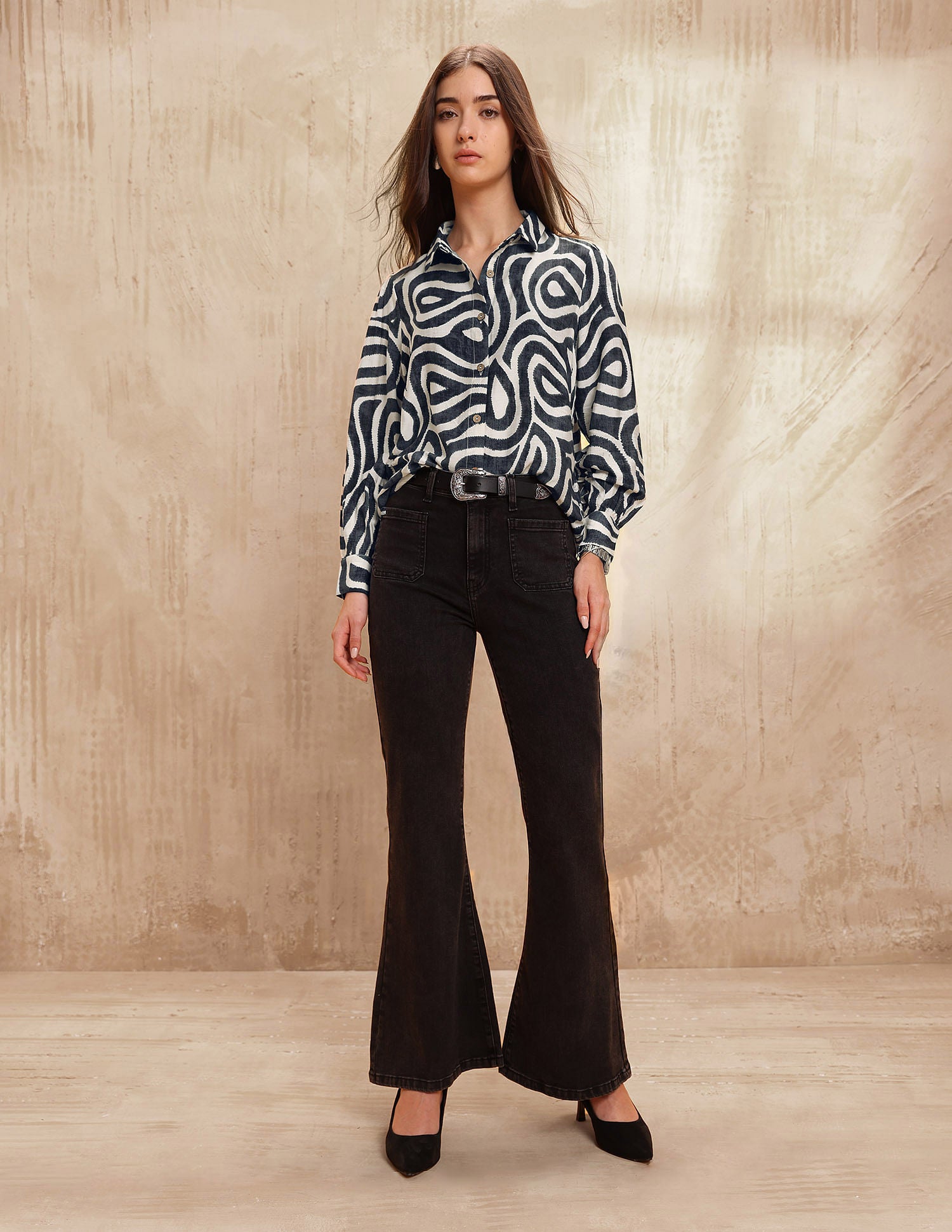 Abstract Printed Regular Fit Shirt Olive - U.S. POLO ASSN. | Large