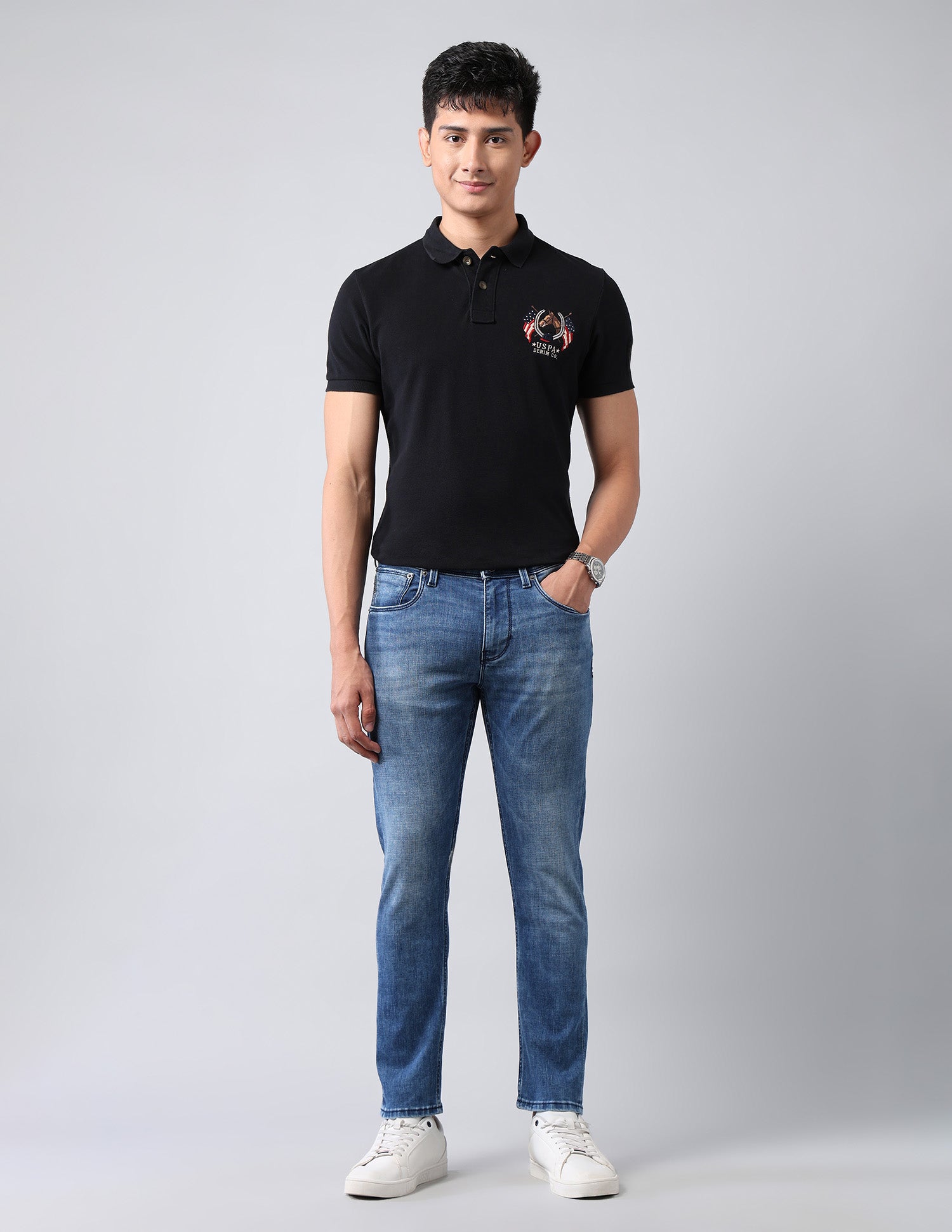 Henry Tapered Fit Blue Jeans Medium wash - U.S. POLO ASSN. | Large