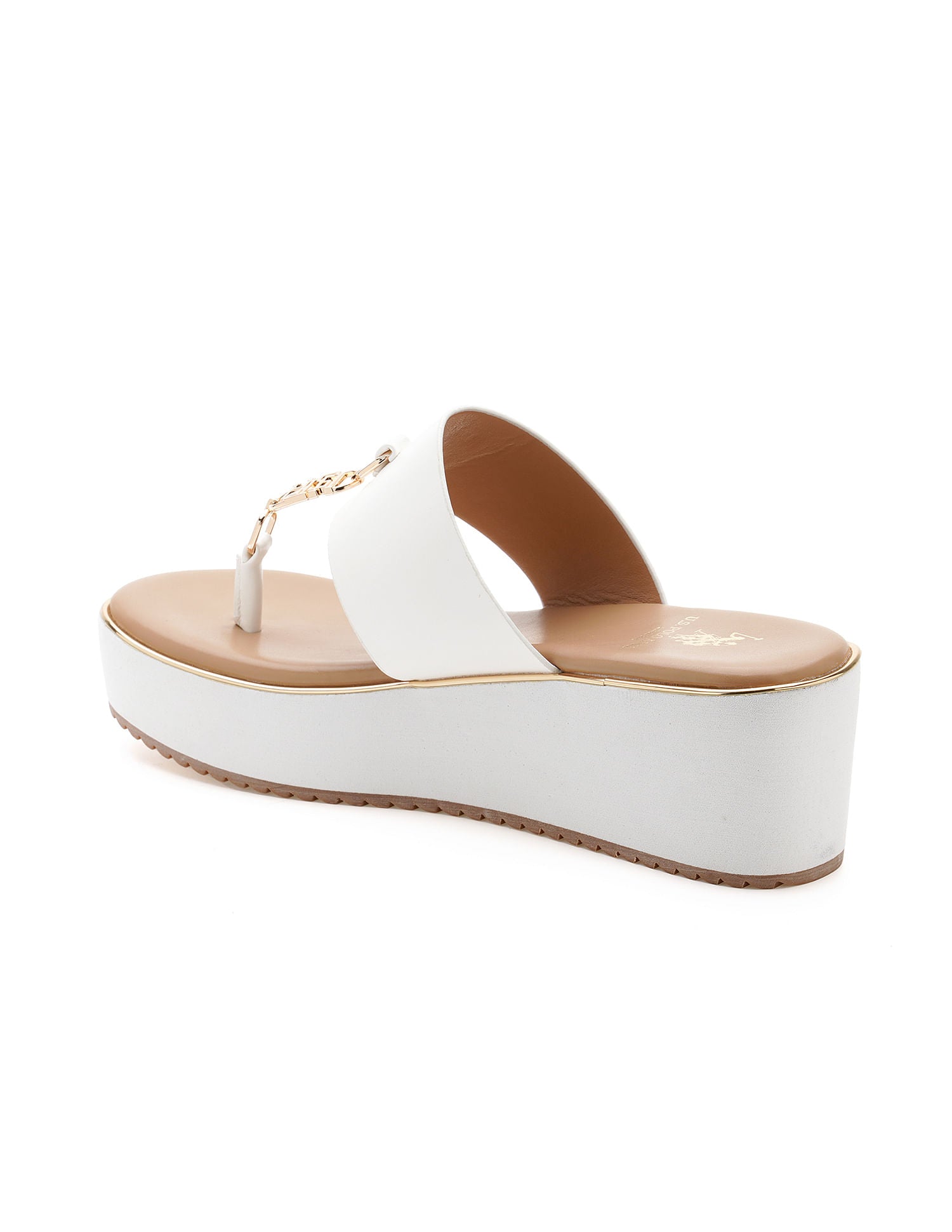 Toe Separator Alessia Wedge Sandals White - U.S. Polo Assn. India | Large