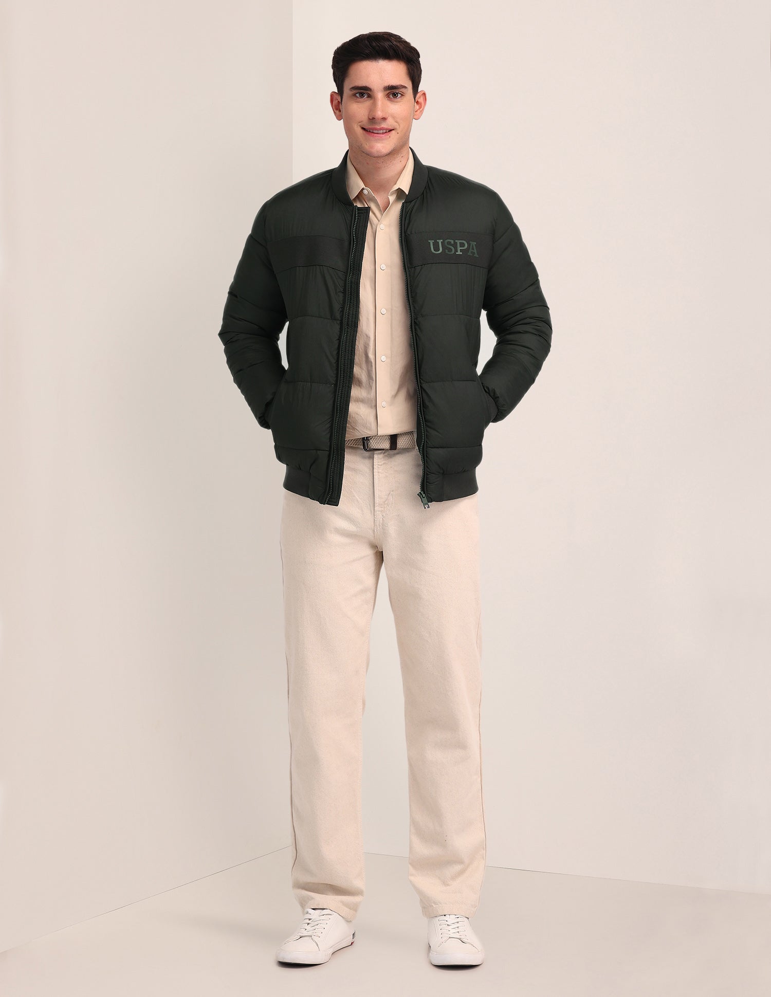 Solid Puffer Jacket Olive - U.S. POLO ASSN. | Large