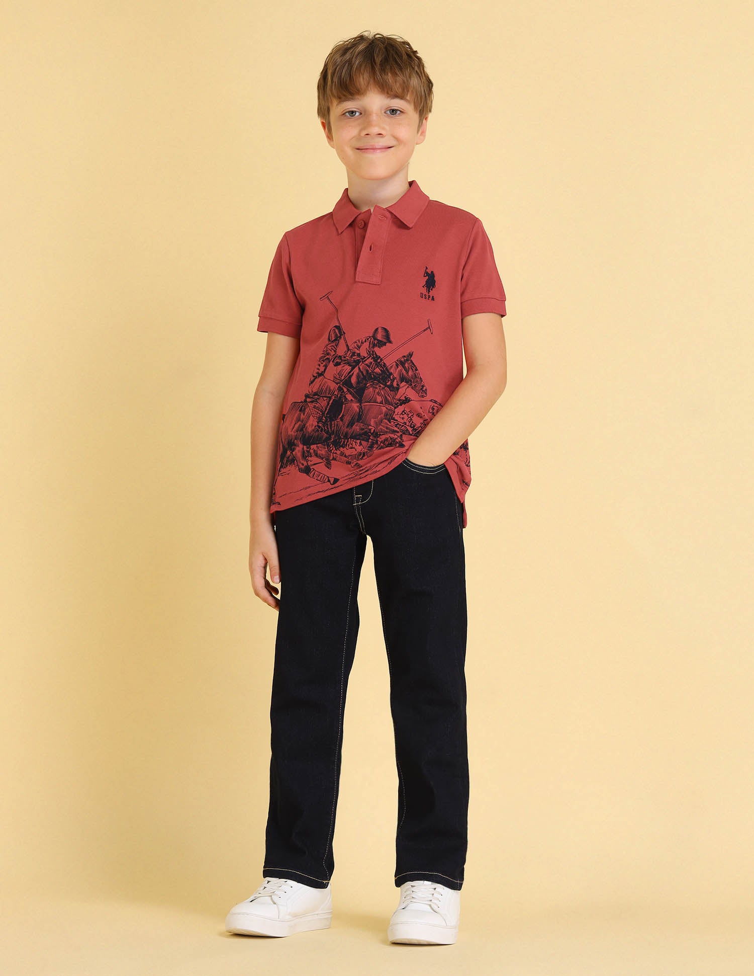 UKTSH1776 RUST Boys T-Shirt Rust - U.S. POLO ASSN. | Large