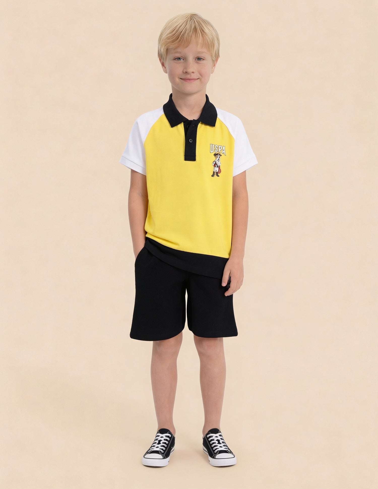 Colour Blocked Regular Fit Polo Shirt Light Yellow - U.S. Polo Assn. India | Large