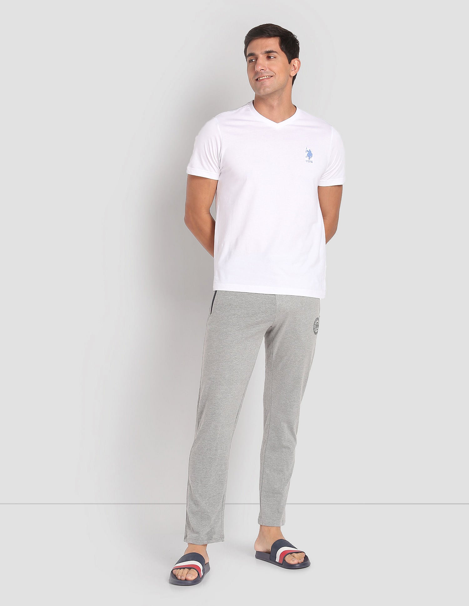 Logo Comfort Fit I671 Lounge Track Pants - Pack Of 1 Grey - U.S. POLO ASSN. | Large