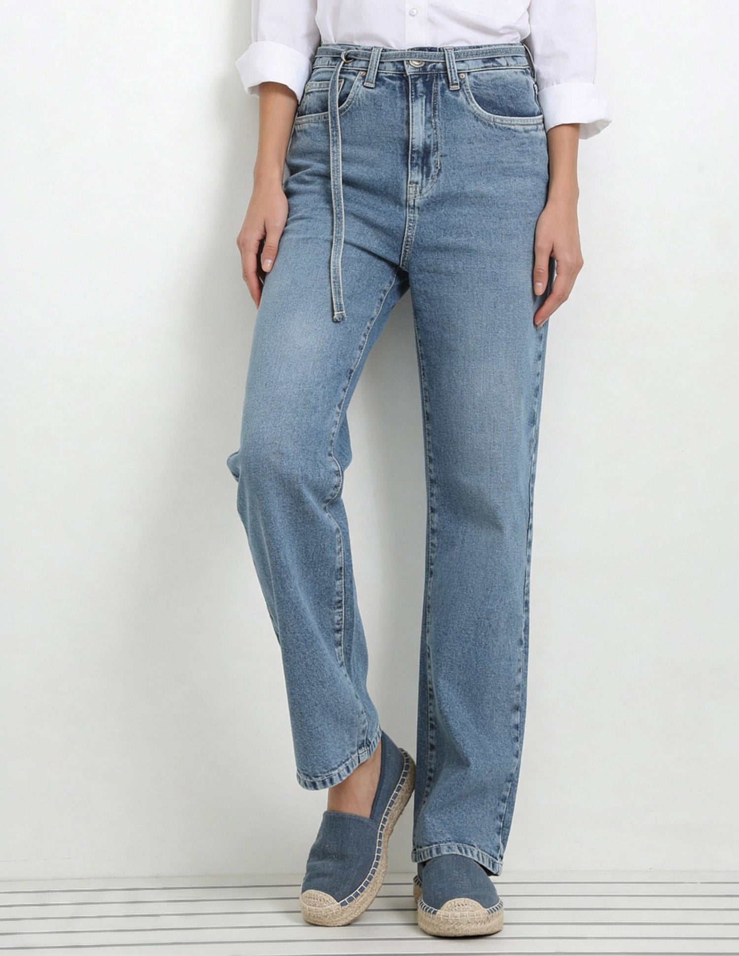 High Rise Straight Fit Jeans Blue - U.S. Polo Assn. India | Large
