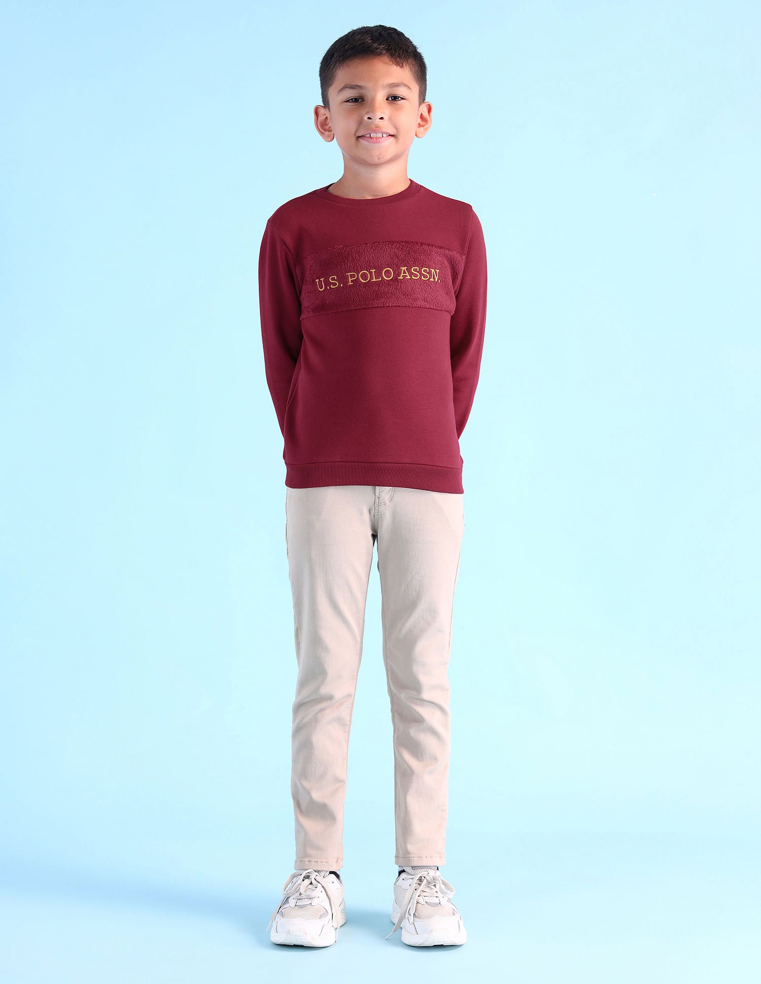 Boys Brand Embroidered Sweatshirt Maroon - U.S. POLO ASSN. | Large