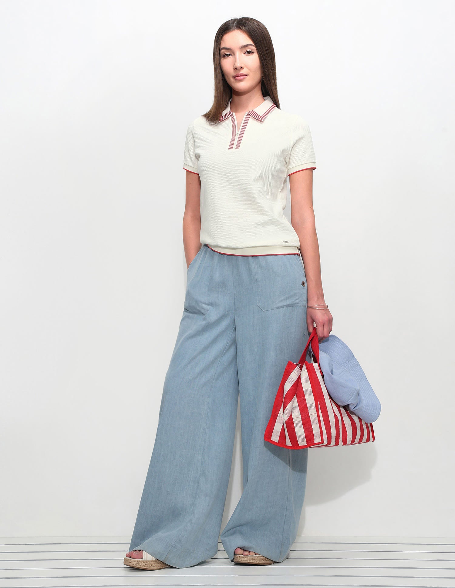 Relaxed Fit Solid Polo Shirt Off White - U.S. Polo Assn. India | Large