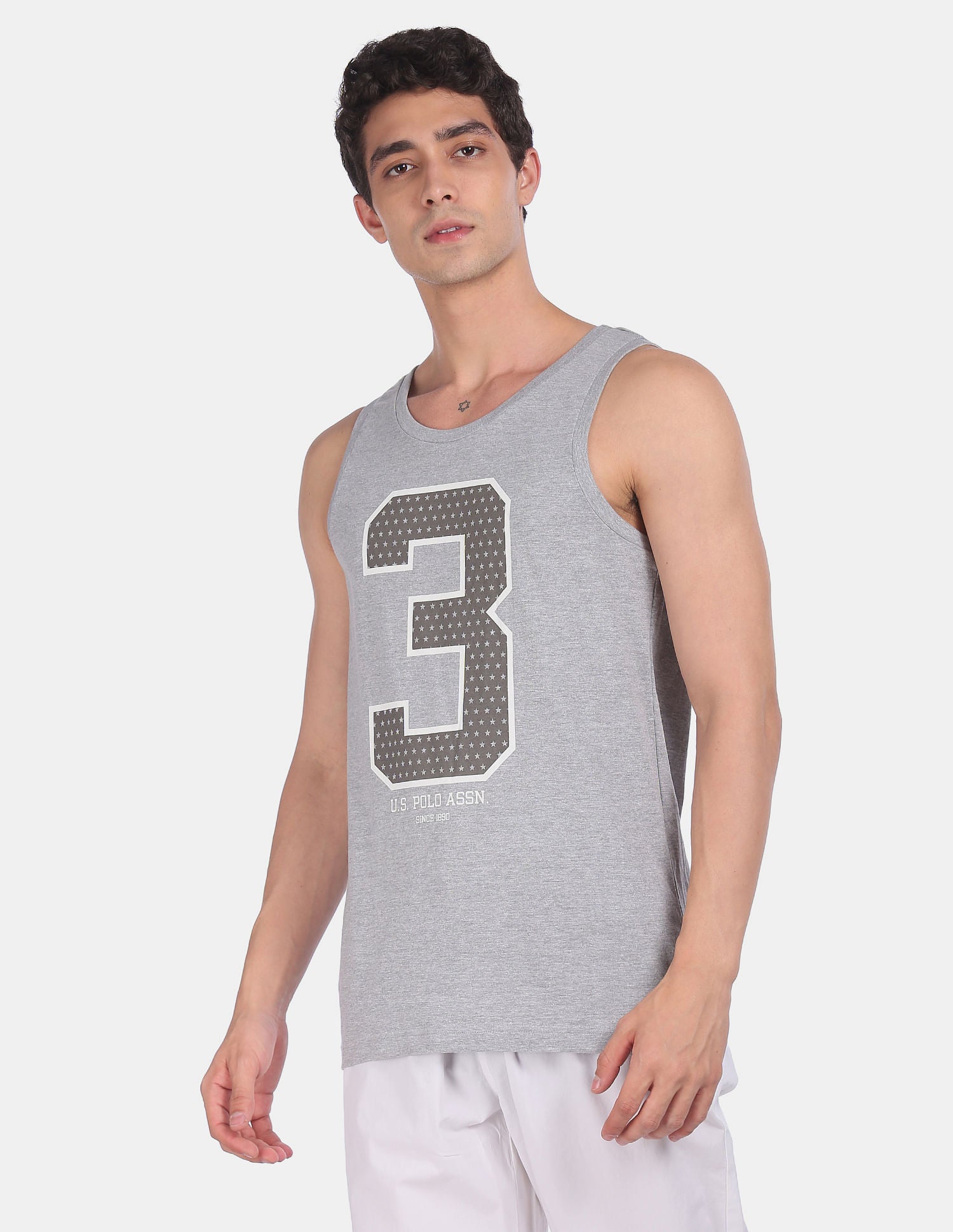 Cotton Comfort Fit I617 Vest - Pack Of 1 Grey - U.S. POLO ASSN. | Large