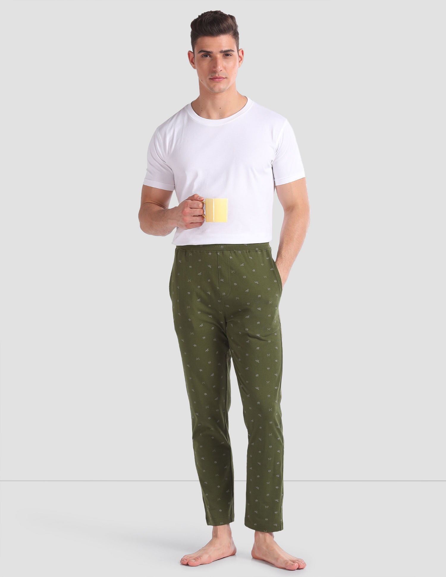 All Over Print OELP2 Lounge Track Pants - Pack Of 1 Olive - U.S. POLO ASSN. | Large