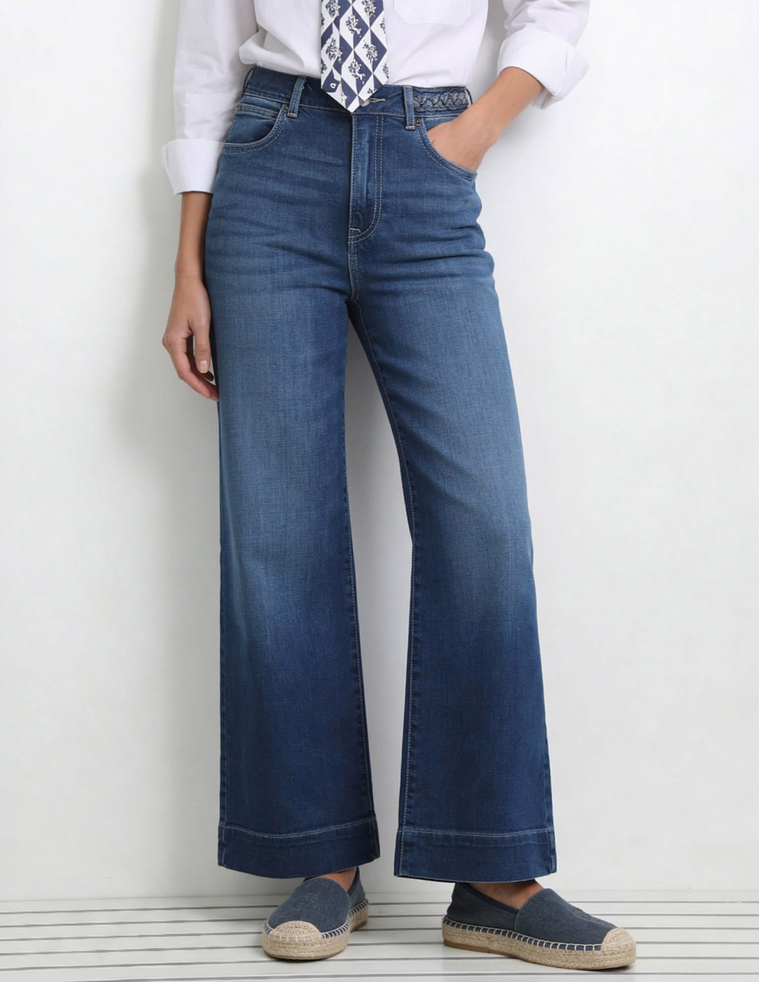 High Rise Wide Leg Fit Jeans Blue - U.S. Polo Assn. India | Large