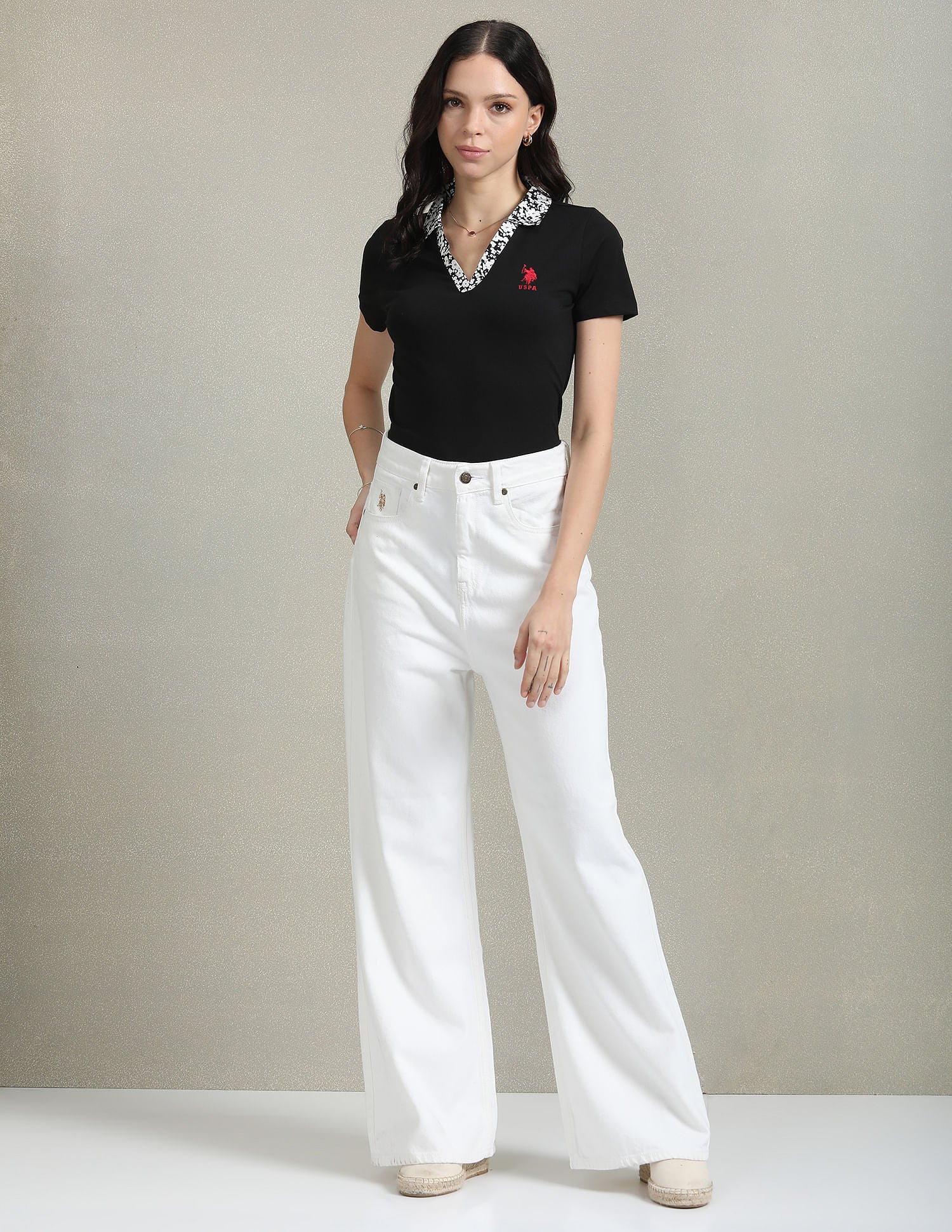 Solid Slim Fit Polo Shirt Black - U.S. POLO ASSN. | Large