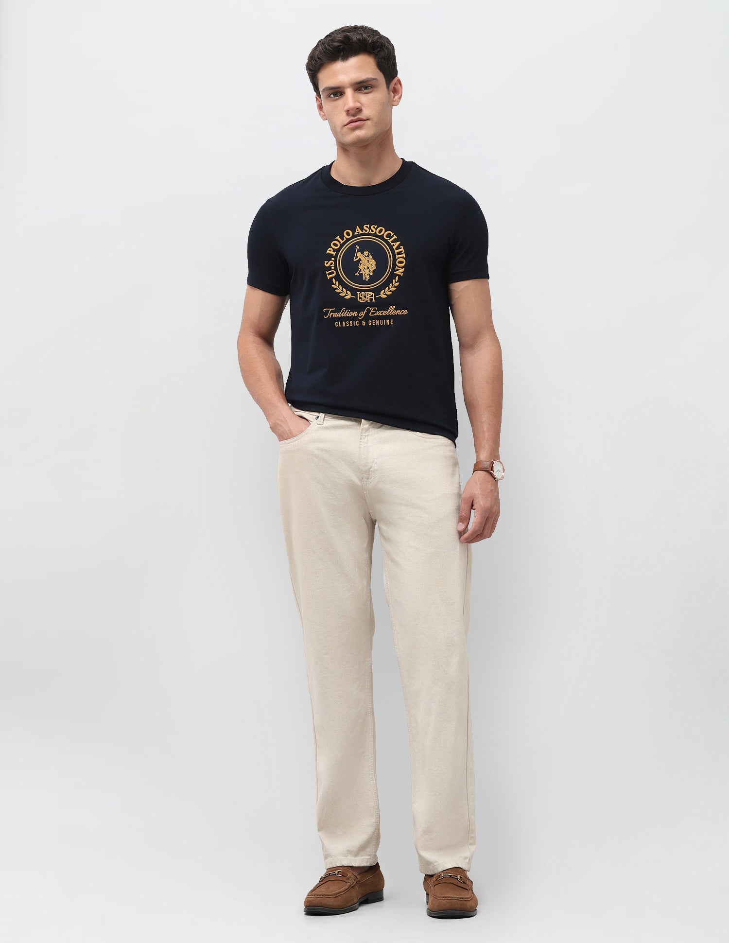 Brand Embroidered Slim Fit T-Shirt Navy - U.S. Polo Assn. India | Large