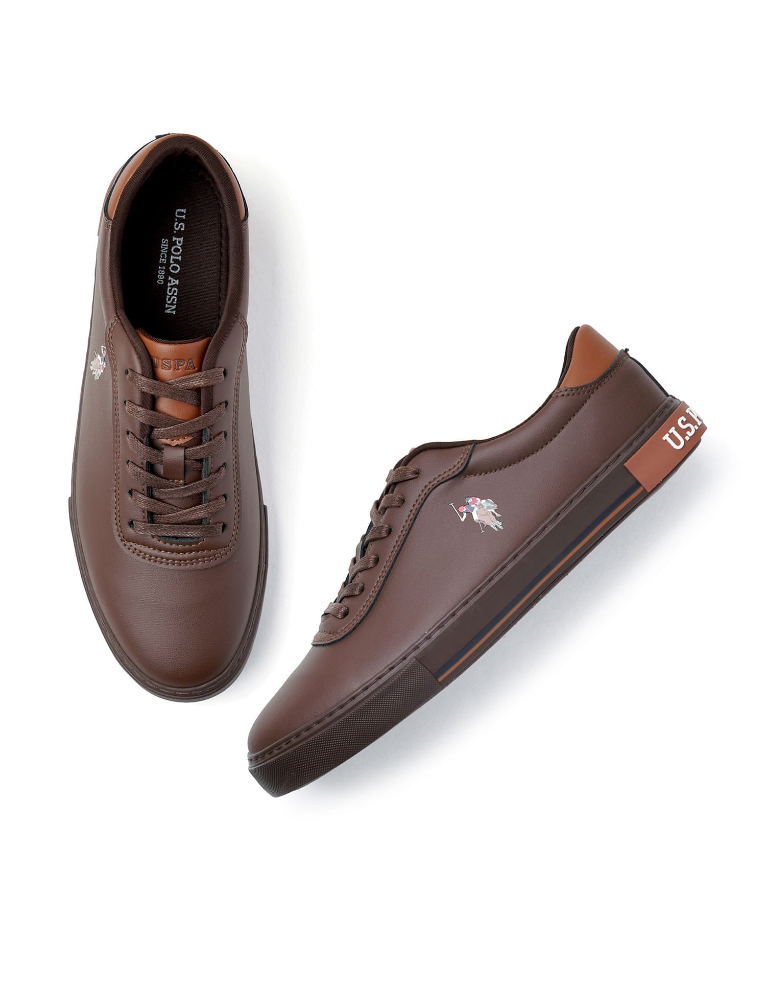 Men Solid Moore 6.0 Sneakers Brown - U.S. Polo Assn. India | Large