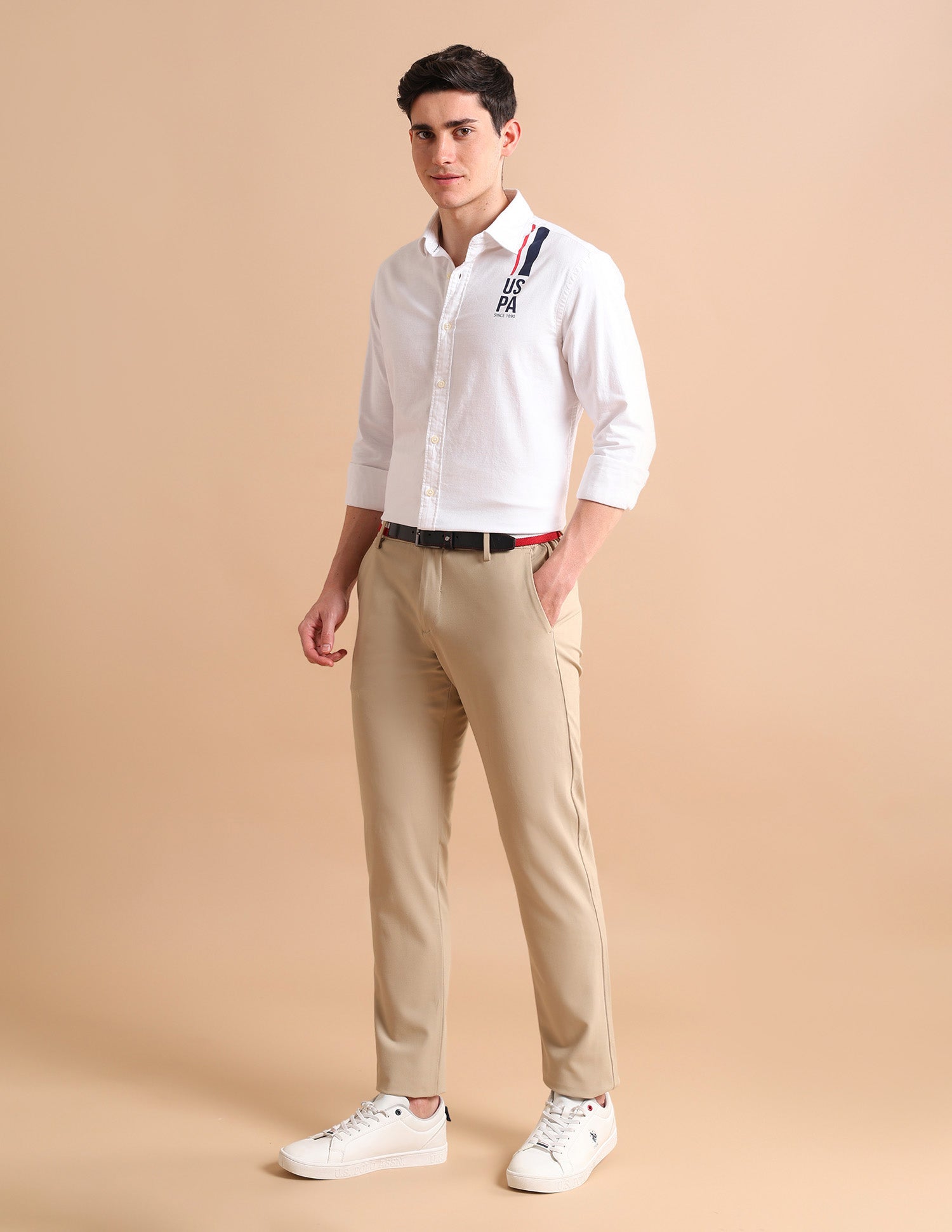 Oxford Logo Shirt White - U.S. POLO ASSN. | Large