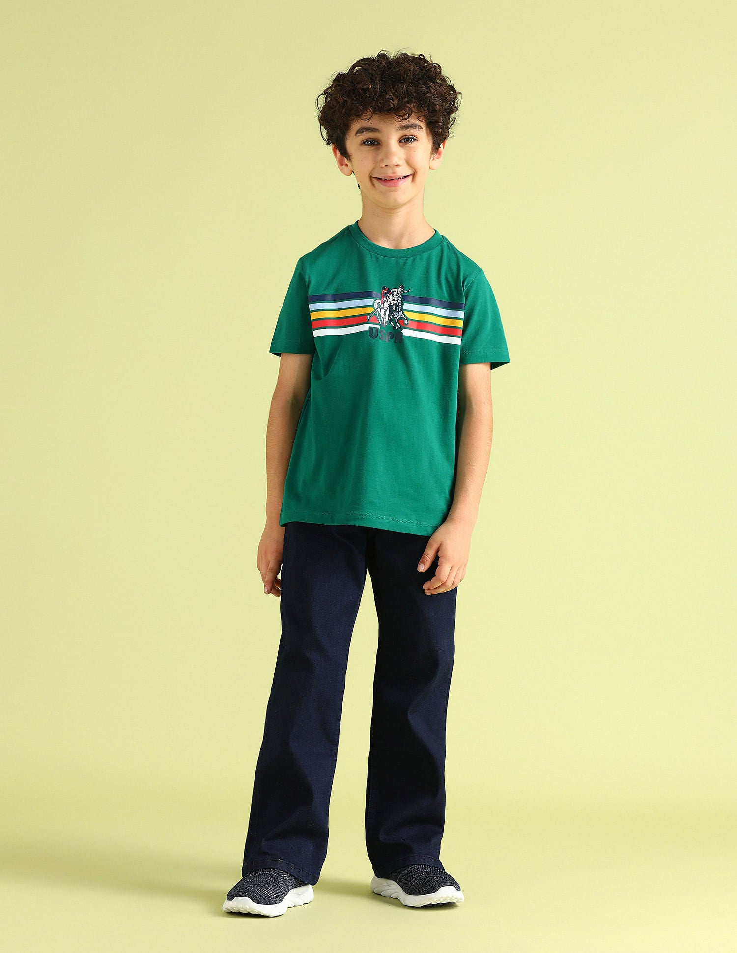 Regular fit Striped T-Shirts Green - U.S. Polo Assn. India | Large